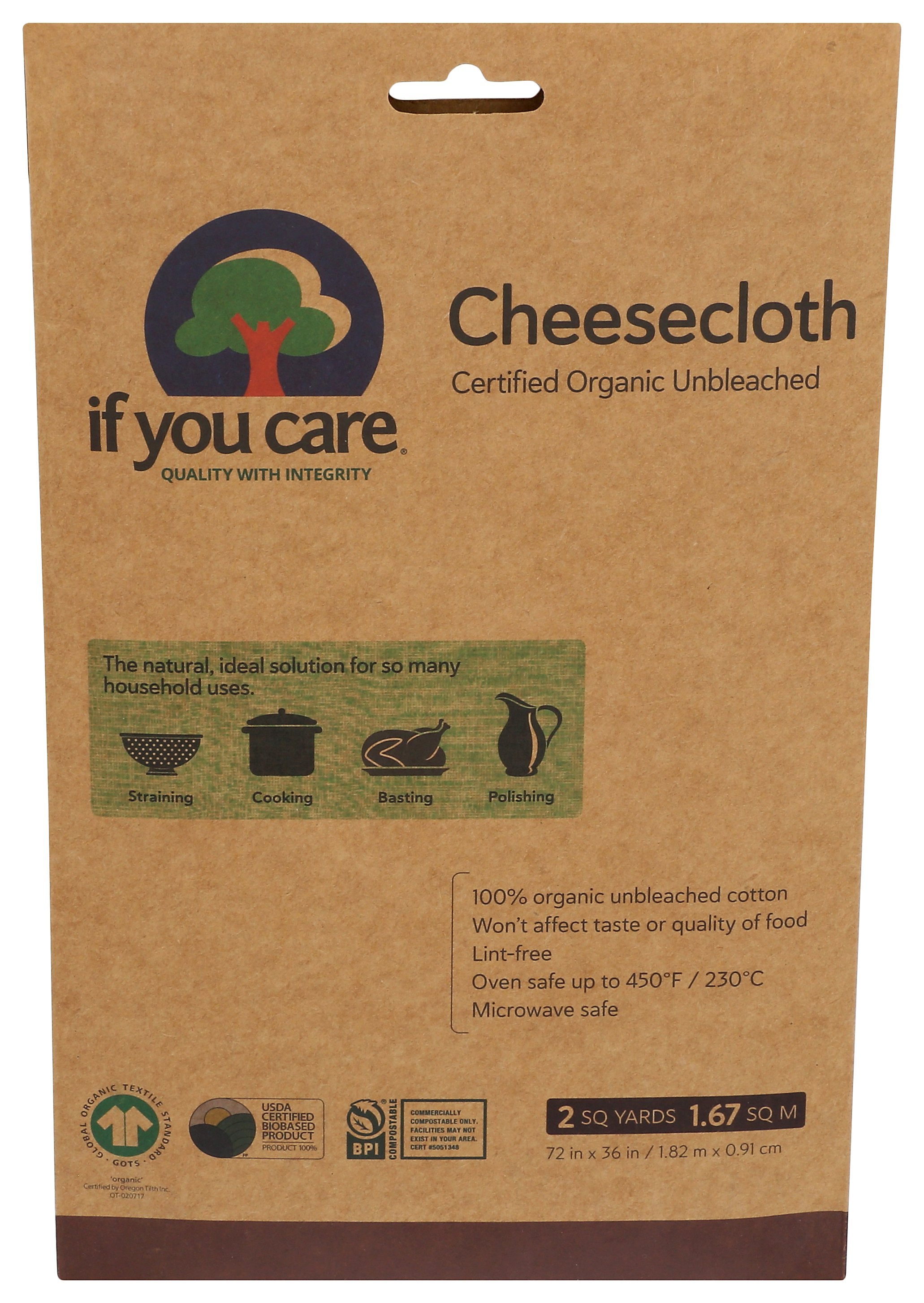 IF YOU CARE CHEESECLOTH UNBLCHD 2SQ Y - Case of 6