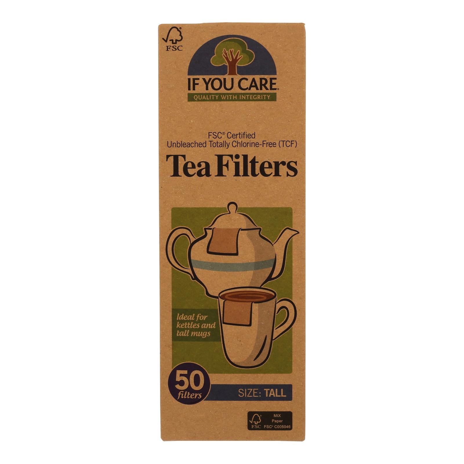 If You Care - Tea Filters Chlorine Free - Case of 20 - 50 CT