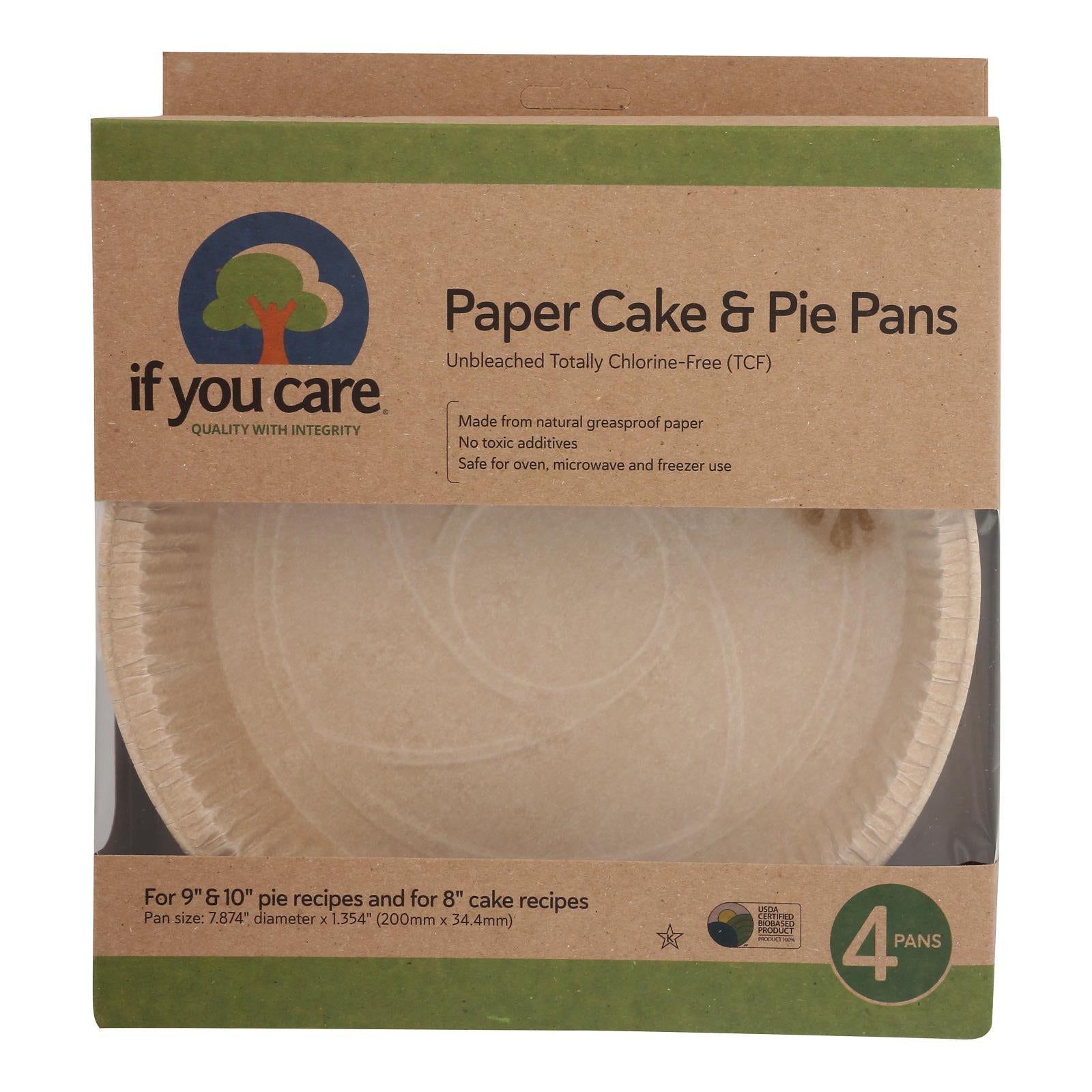 If You Care Pie Baking Pans - Paper Cake - Case Of 6 - 4 Count