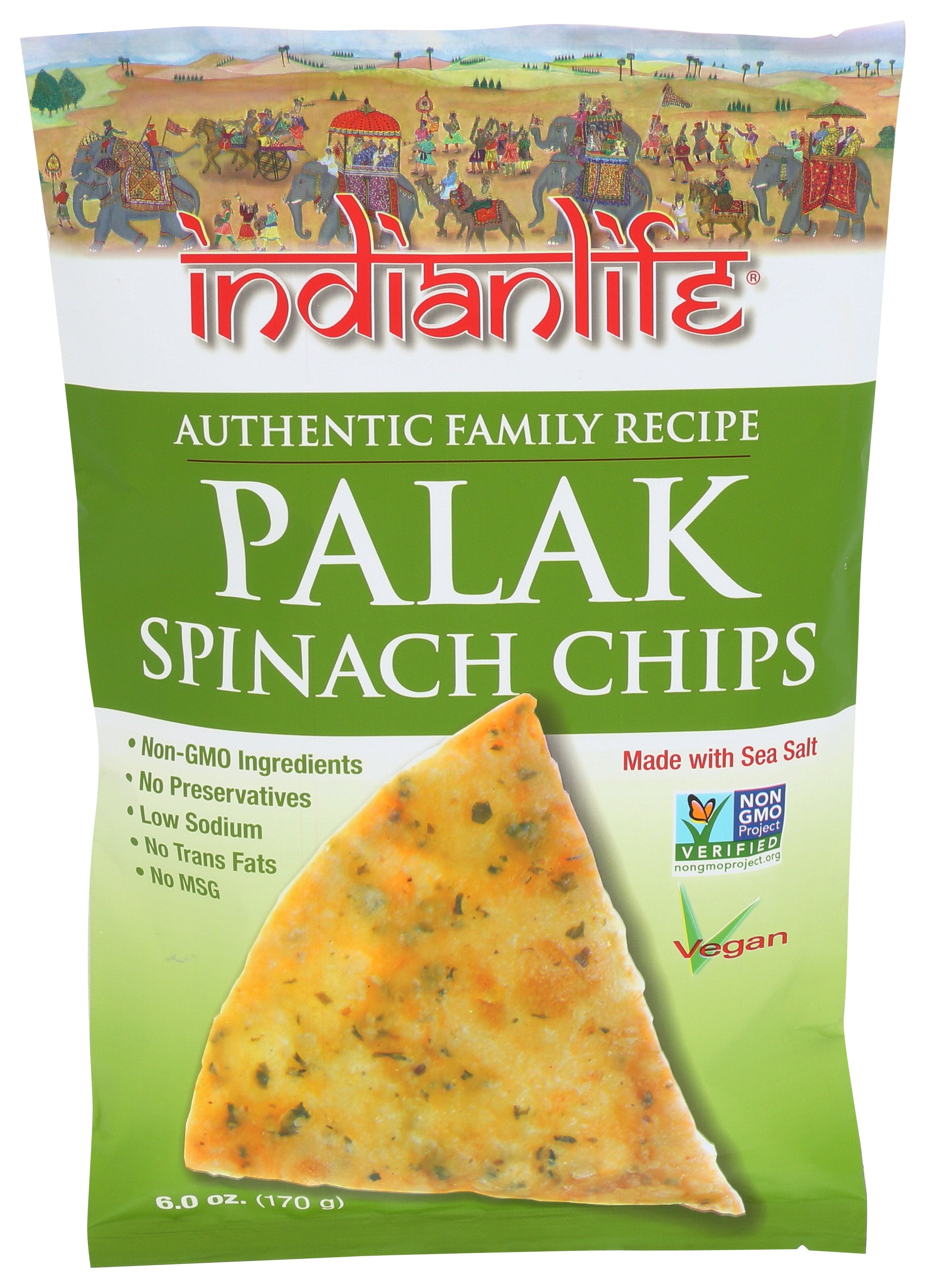 INDIANLIFE CHIPS PALEK SPINACH - Case of 12