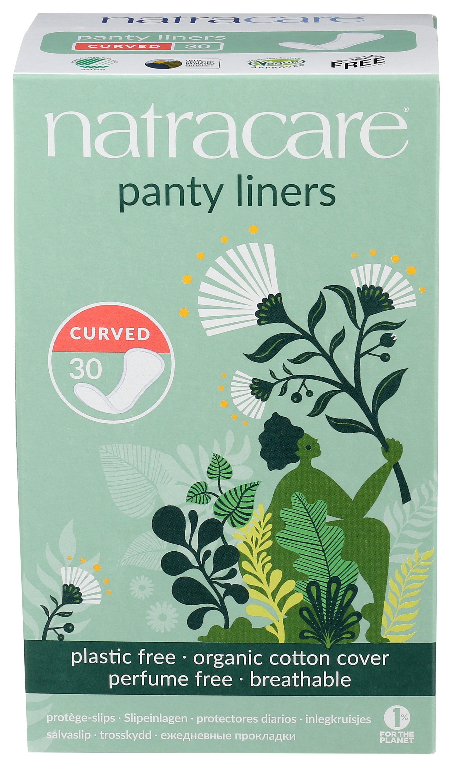 NATRACARE PANTY LINER CURVED - Case of 4