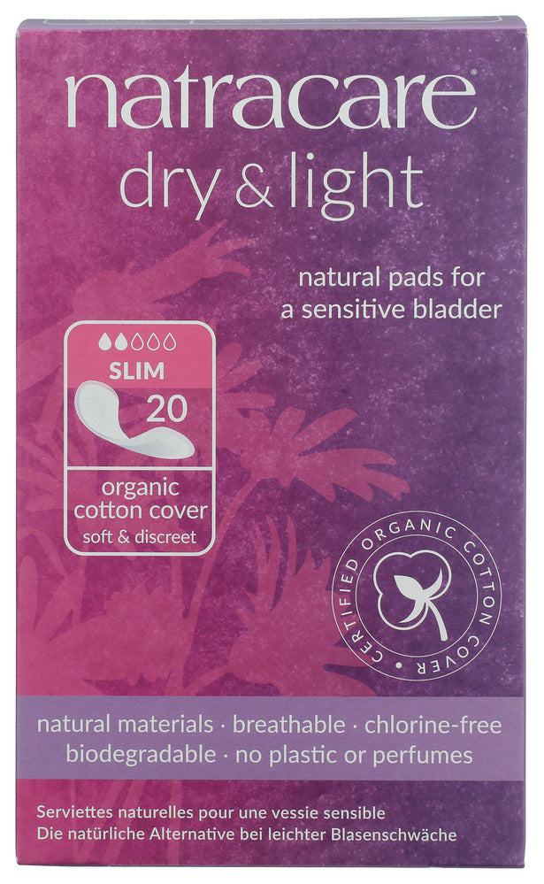 Natracare Dry And Light Individually Wrapped Pads - 20 Pack