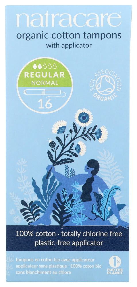 Natracare 100% Organic Cotton Tampons Regular w/ applicator - 16 Tampons