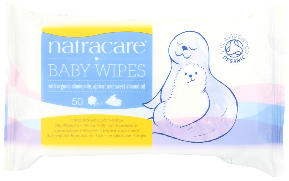 Natracare Organic Cotton Baby Wipes - 50 Pack
