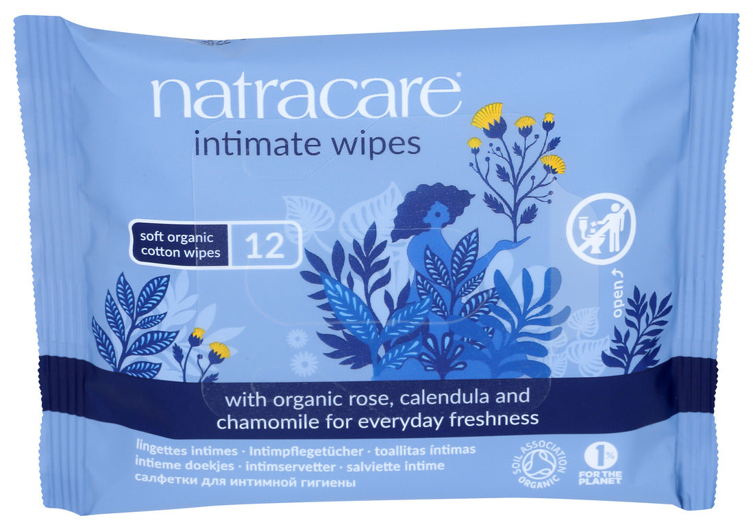 Natracare Organic Cotton Intimate Wipes - 12 Wipes - Case Of 12