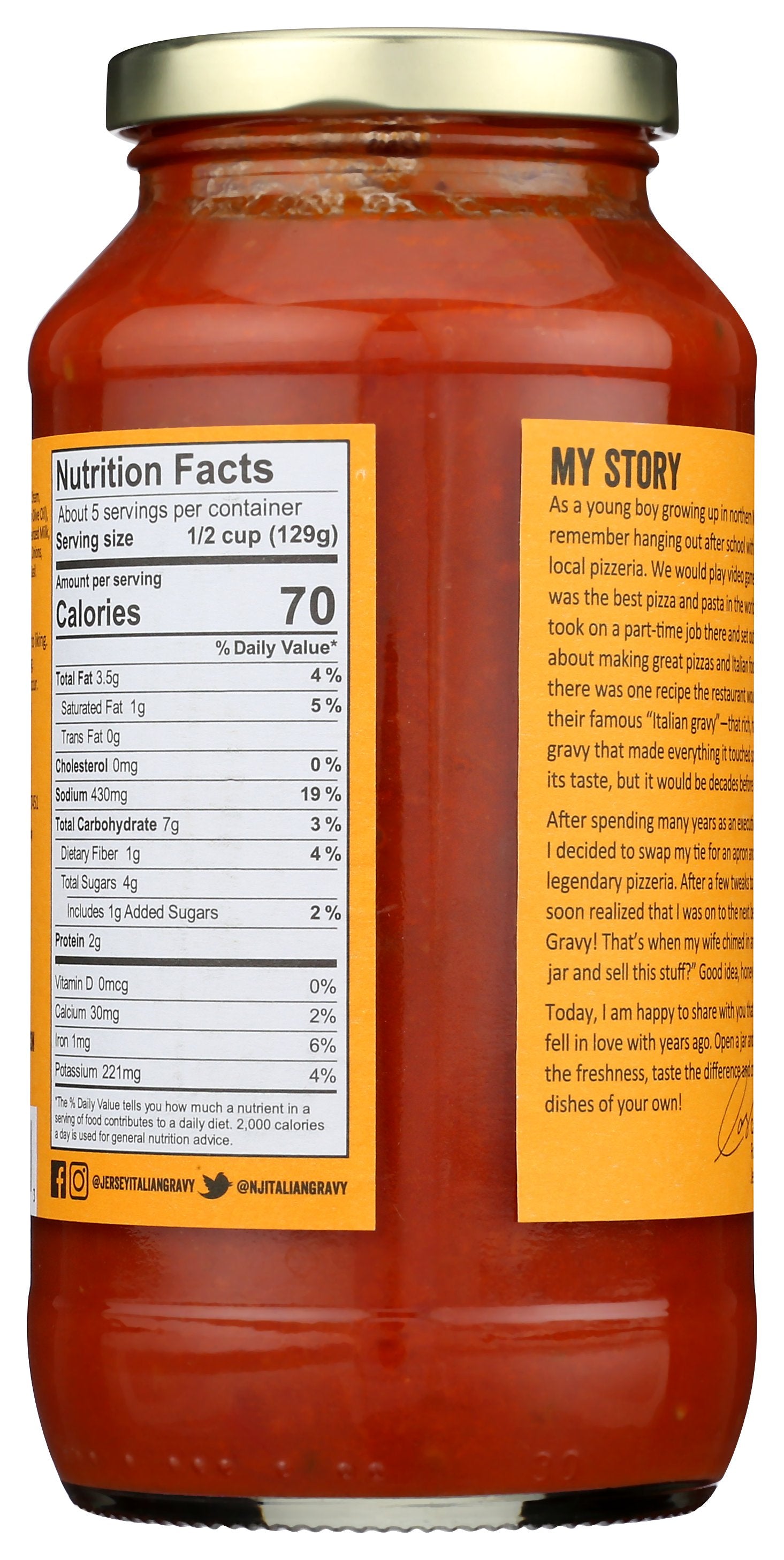 JERSEY ITALIAN GRAVY SAUCE PASTA VODKA - Case of 12