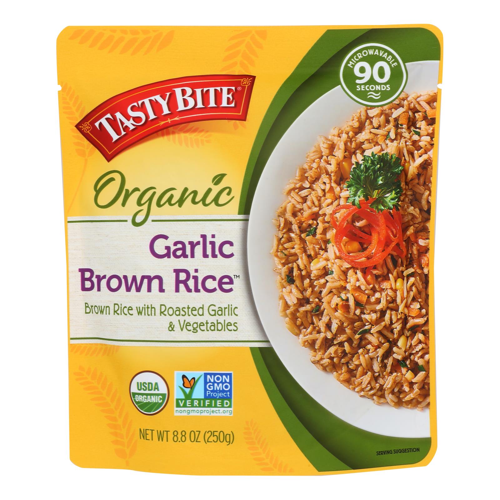 Tasty Bite Rice - Garlic Brown - 8.8 Oz - Case Of 6