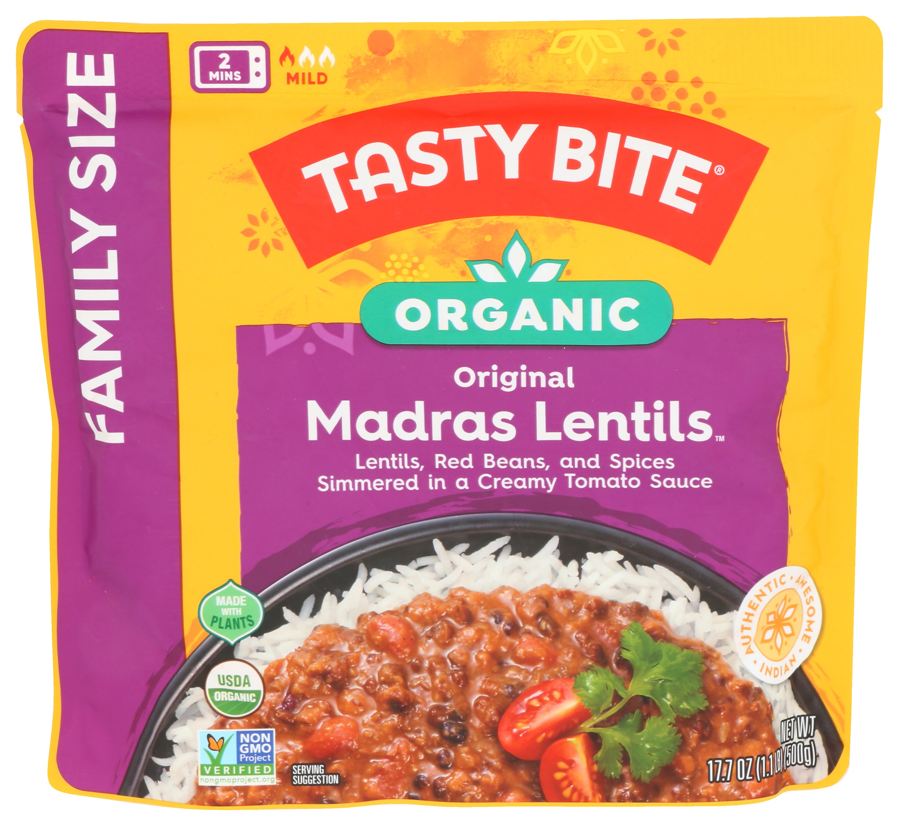 Tasty Bite Madras Lentils Original - Case of 6 - 17.7 oz