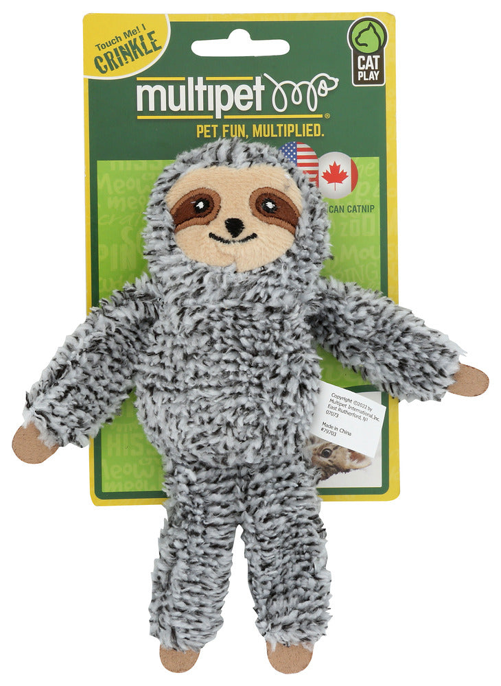 Multipet Cat Toy Sloth Plush 5" - Case of 3