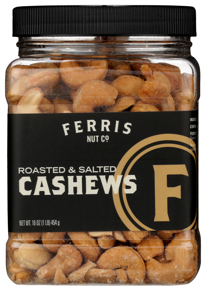 Ferris Nut Co Cashews Roasted Salted - Pack of 12 - 16 OZ