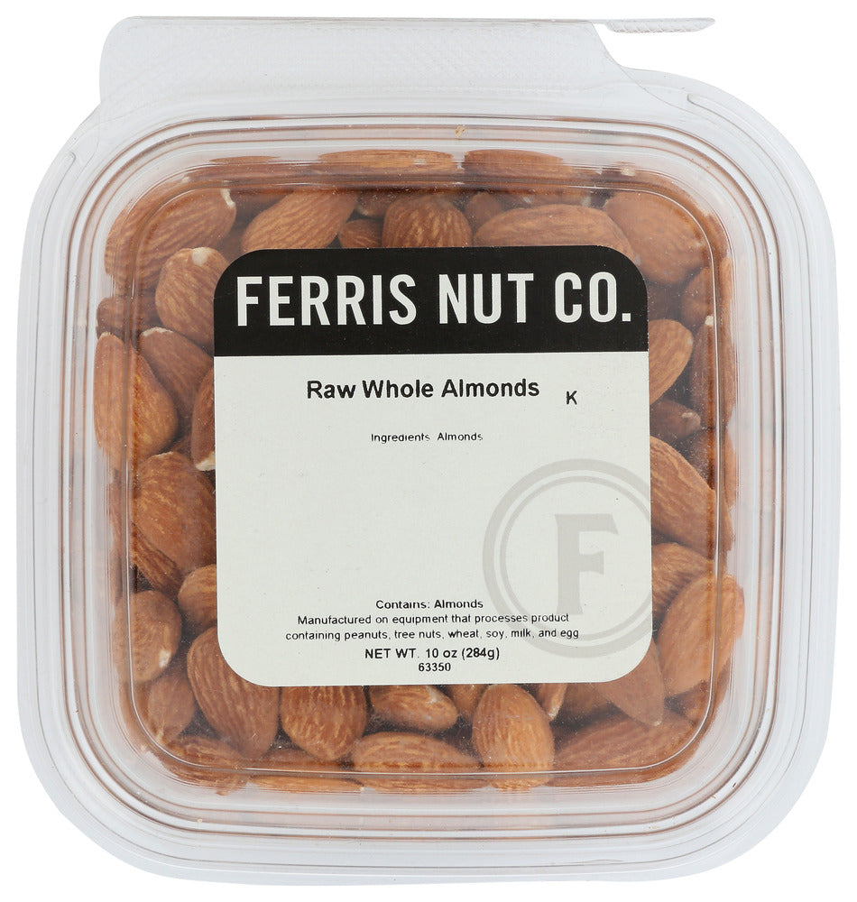 Ferris Nut Co. Raw Whole Almonds - Case of 12 - 10 OZ