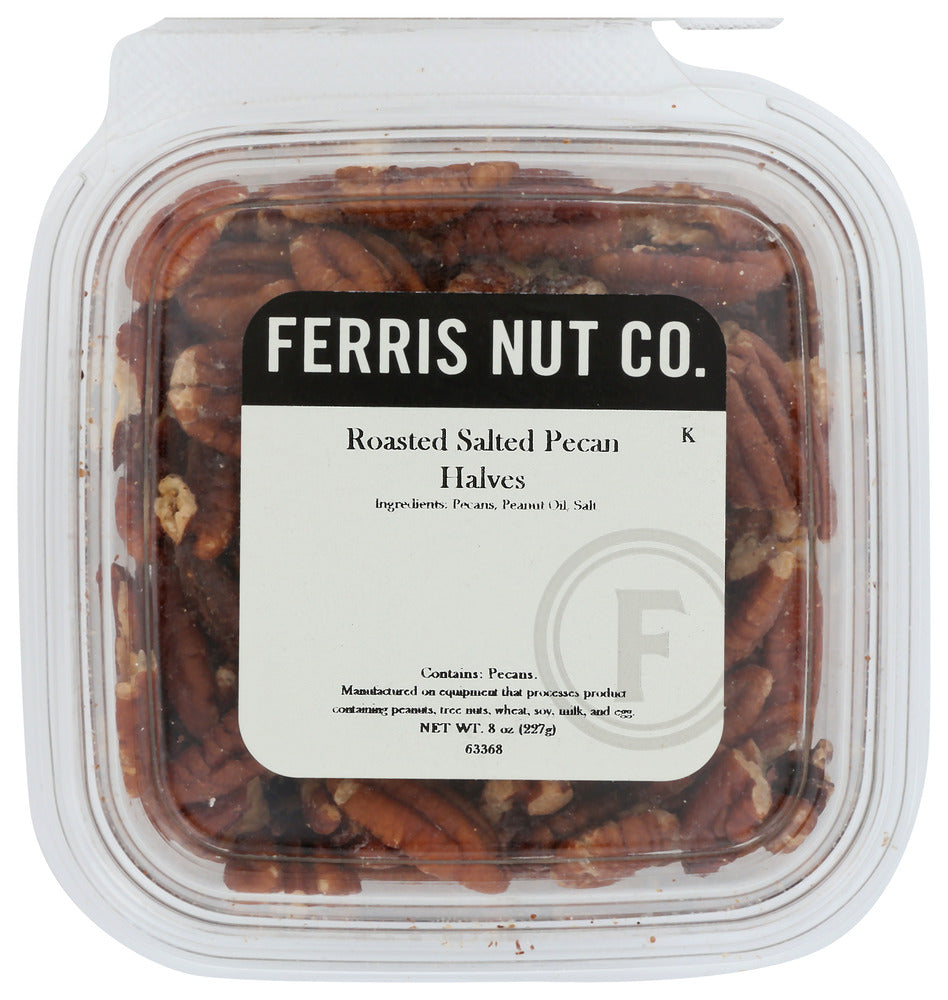 Ferris Nut Co Pecan Halves Roasted Salted - Pack of 12 - 8 OZ