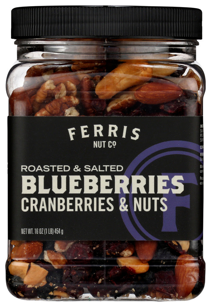 Ferris Nut Co Mix Blueberry Cranberry Nuts Roasted Salted - Case of 12 - 16 OZ