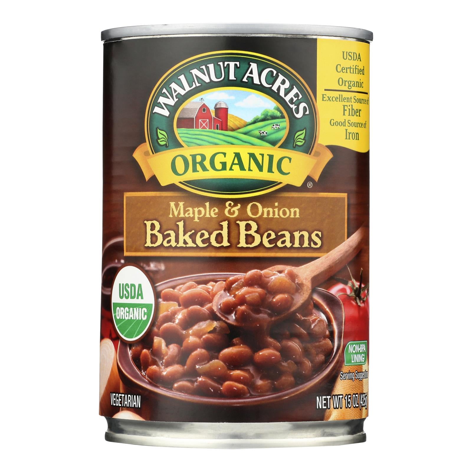 Walnut Acres Organic Baked Beans - Maple And Onion - Case Of 12 - 15 Oz.