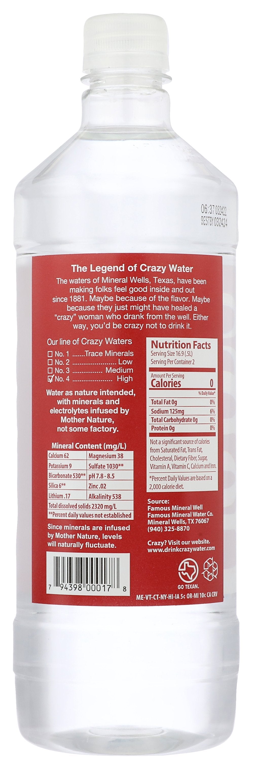 CRAZY WATER WATER NO 4 NTRL MNRL HIGH CNTN - Case of 12