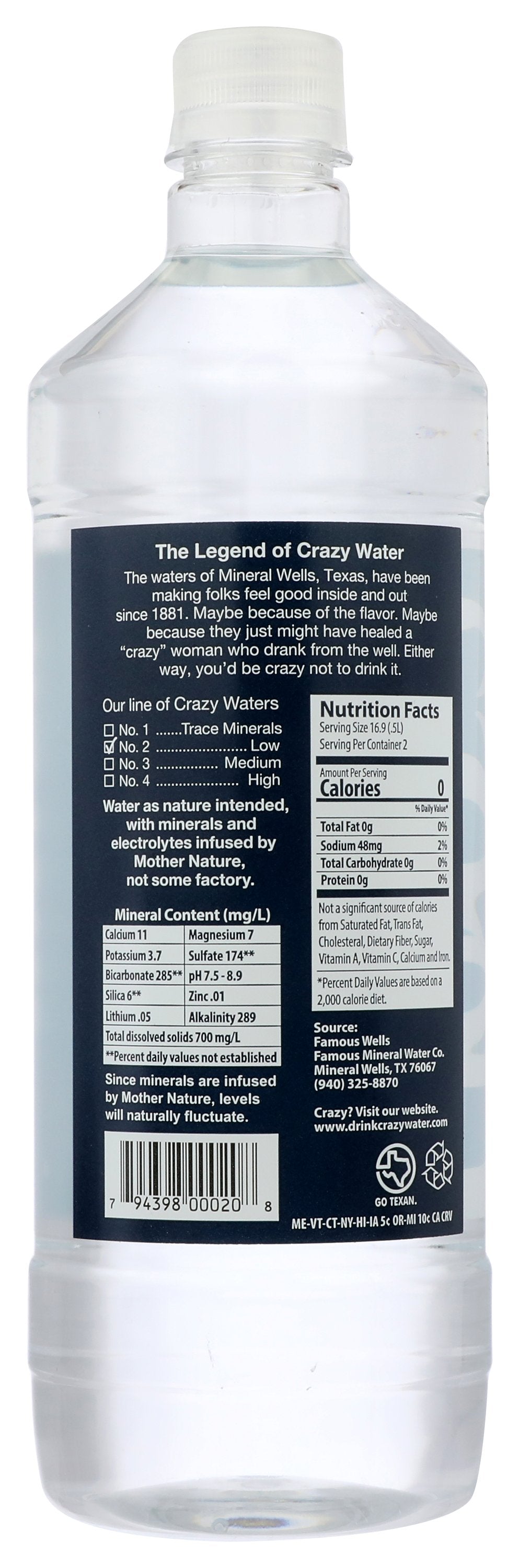 CRAZY WATER WATER NO 2 NTRL MNRL LOW CNTNT - Case of 12