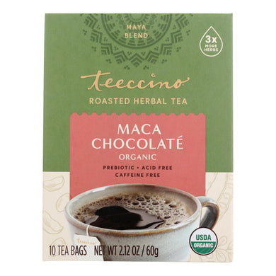 Teeccino Herbal Coffee Chocolate Dark Roast - 10 Tea Bags - Case Of 6