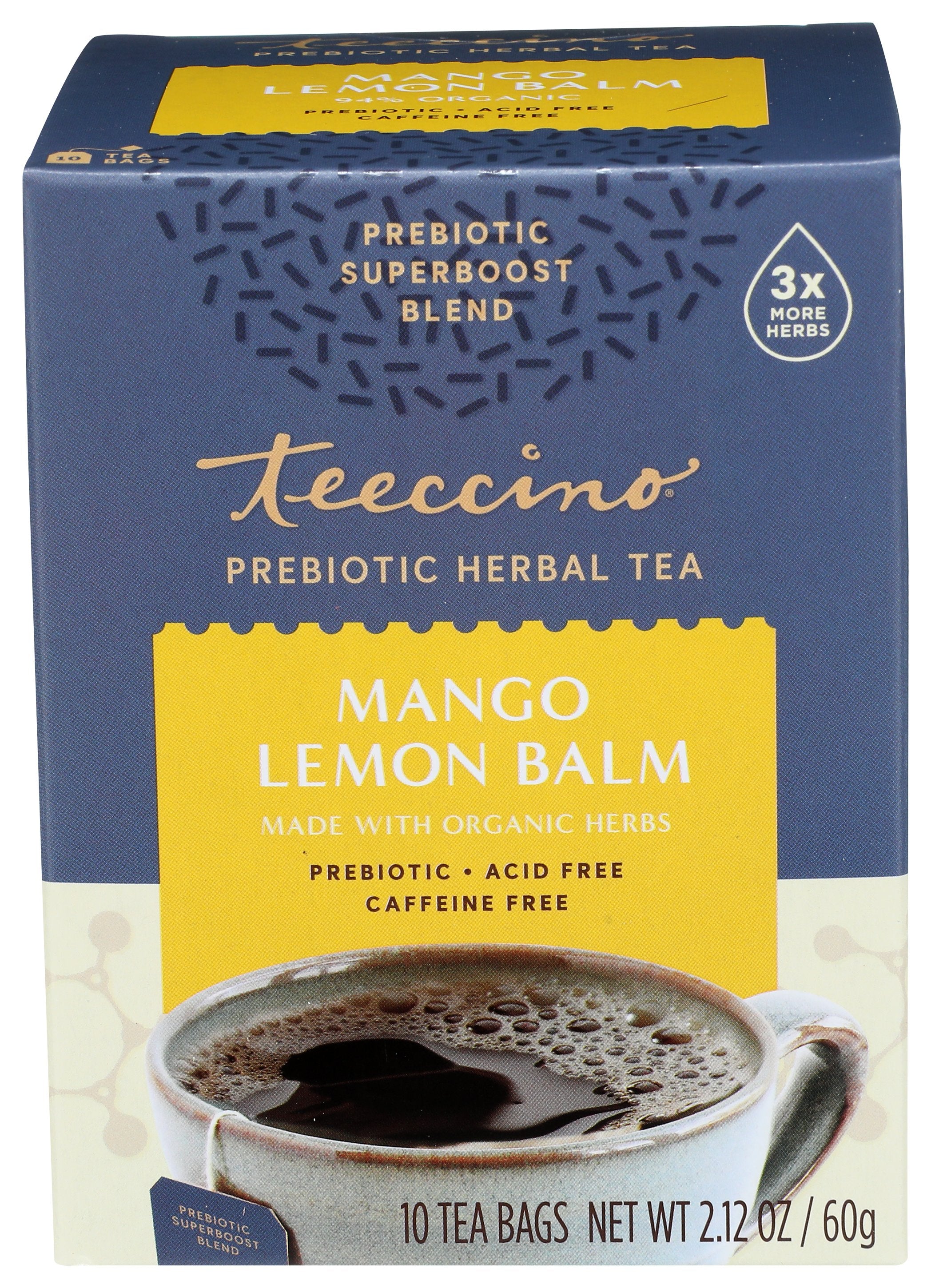 TEECCINO TEA MANGO LEMON PREBIOTIC - Case of 6