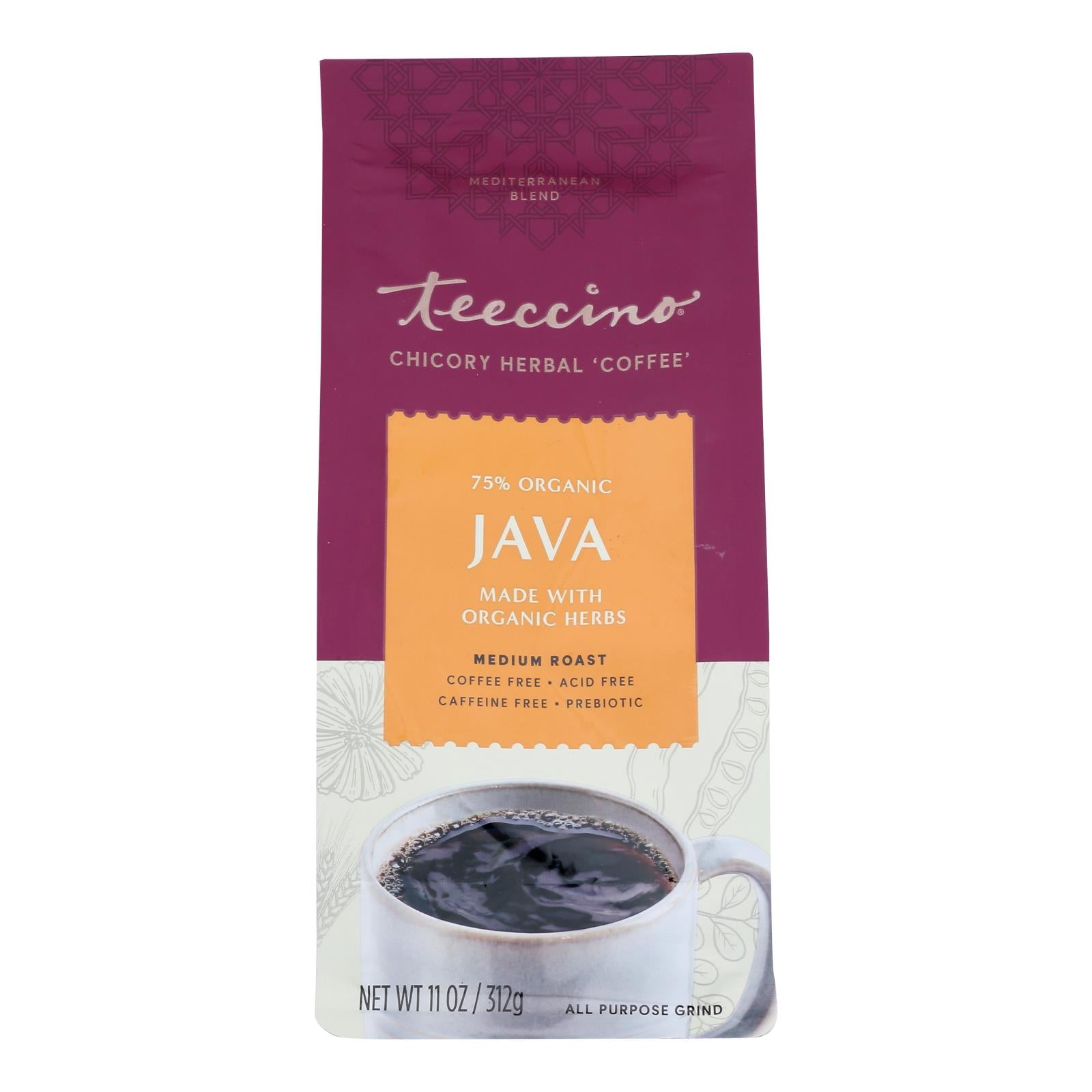 Teeccino Mediterranean Herbal Coffee Java - 11 Oz - Case Of 6