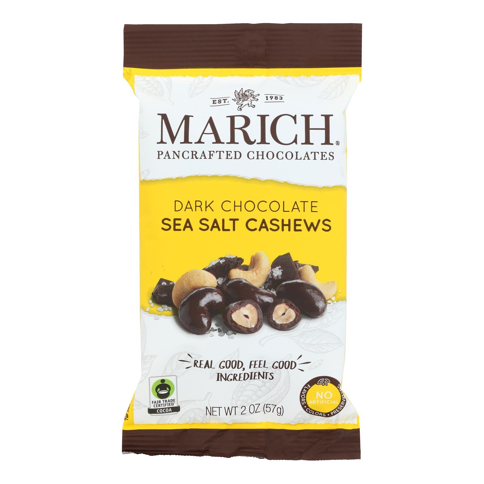 Marich - Cashews Dark Chocolate Sea Salt - Case of 12 - 2 ounces