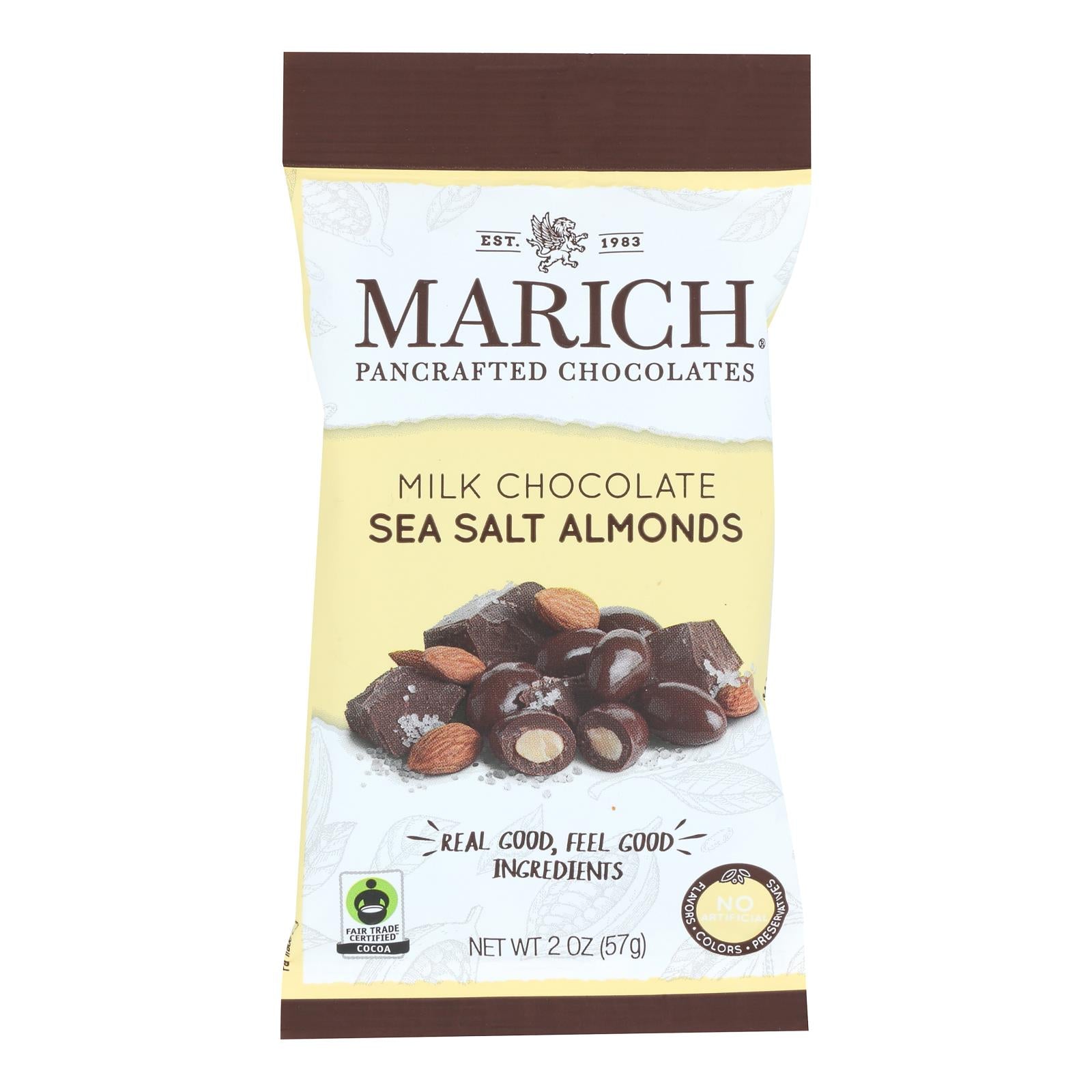 Marich - Almonds Milk Chocolate Sea Salt - Case of 12 - 2 Ounces