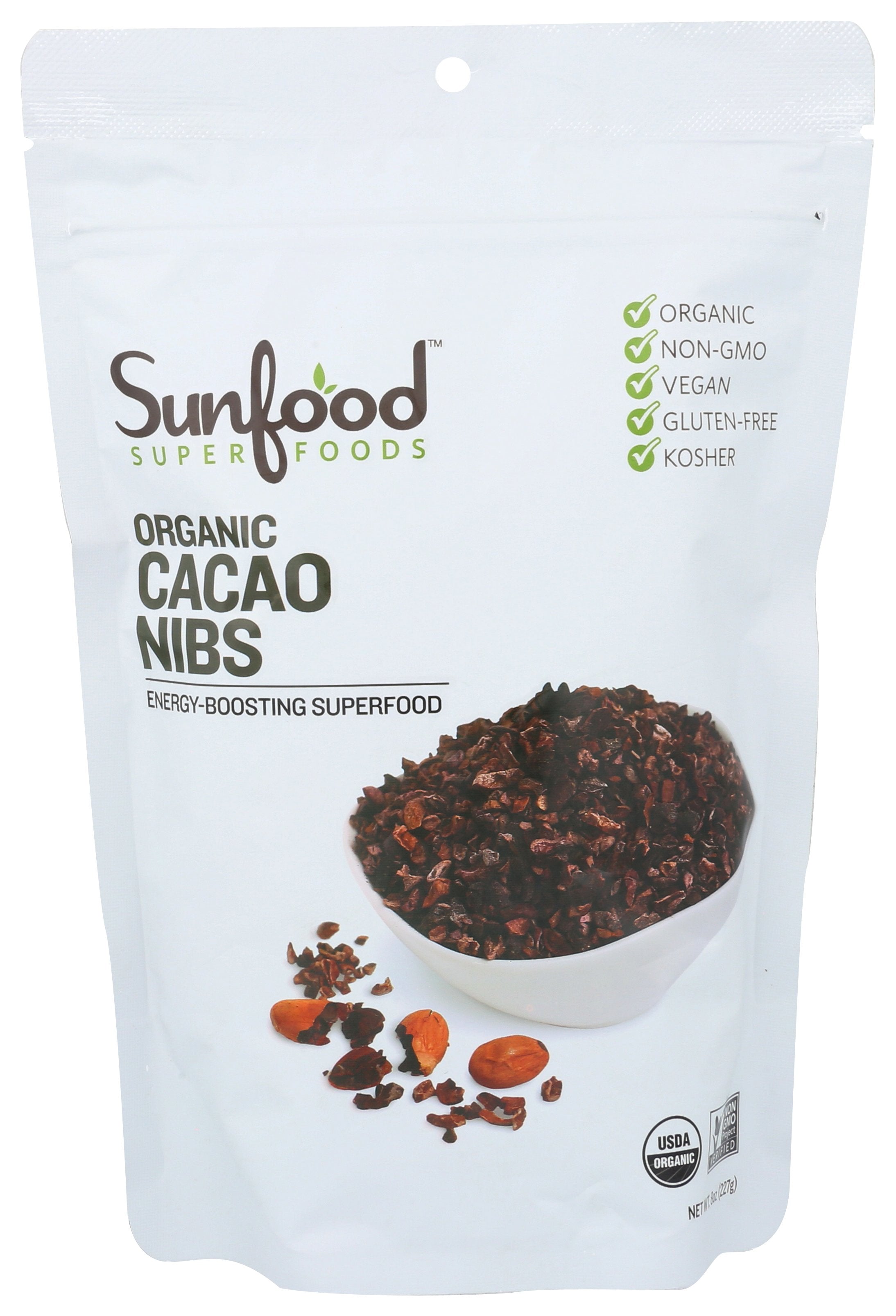 SUNFOOD SUPERFOODS CACAO NIBS ORGANIC