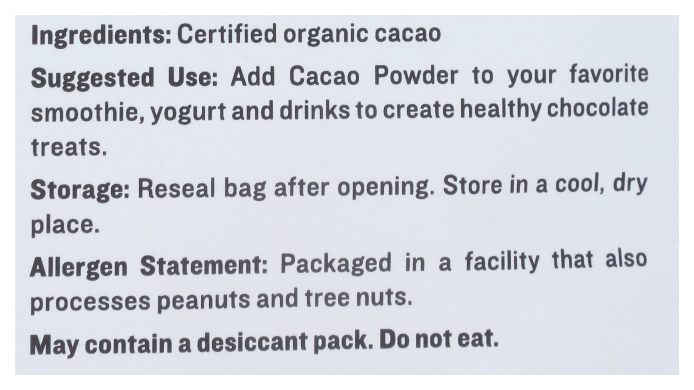 SUNFOOD SUPERFOODS CACAO POWDER ORGANIC