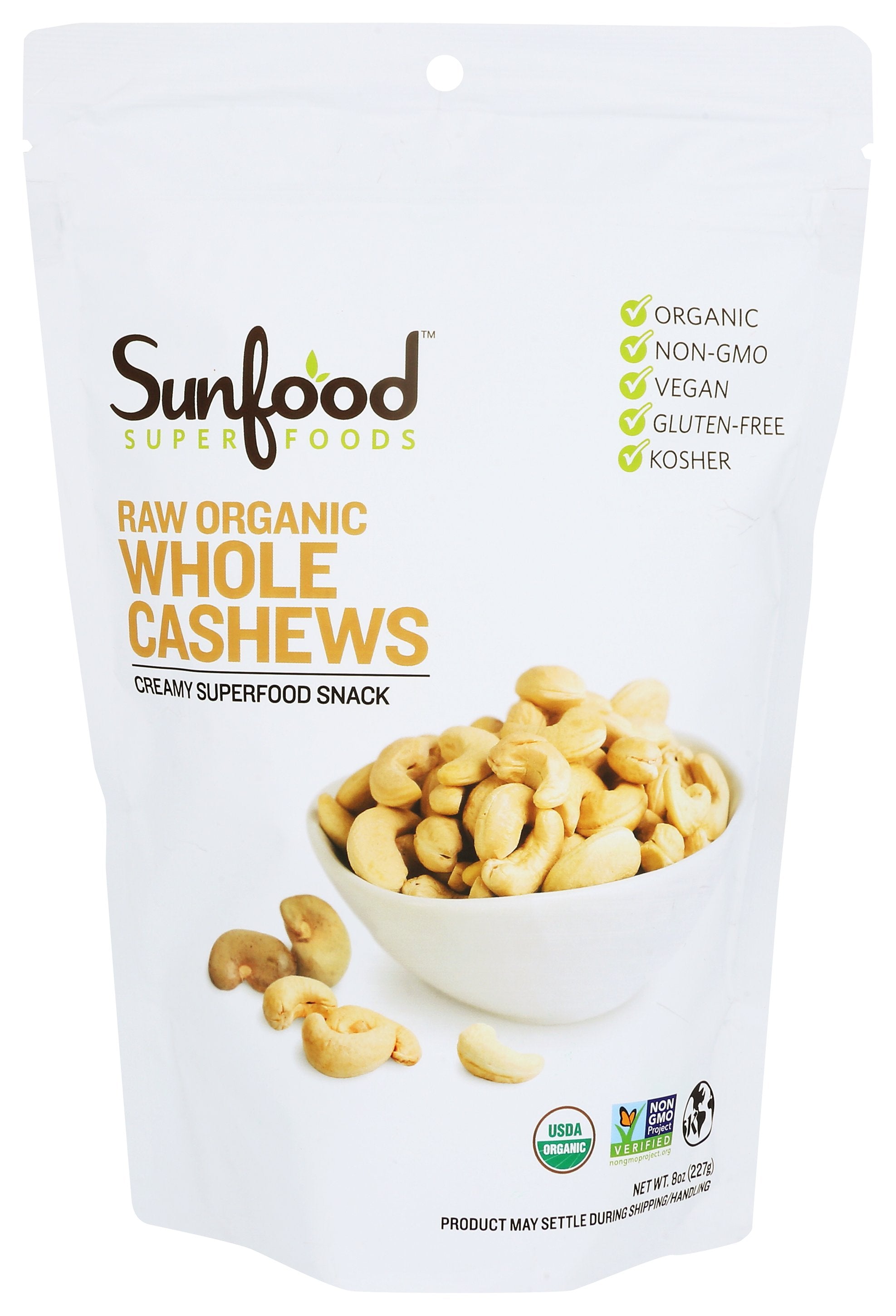 SUNFOOD SUPERFOODS CASHEWS ORGANIC