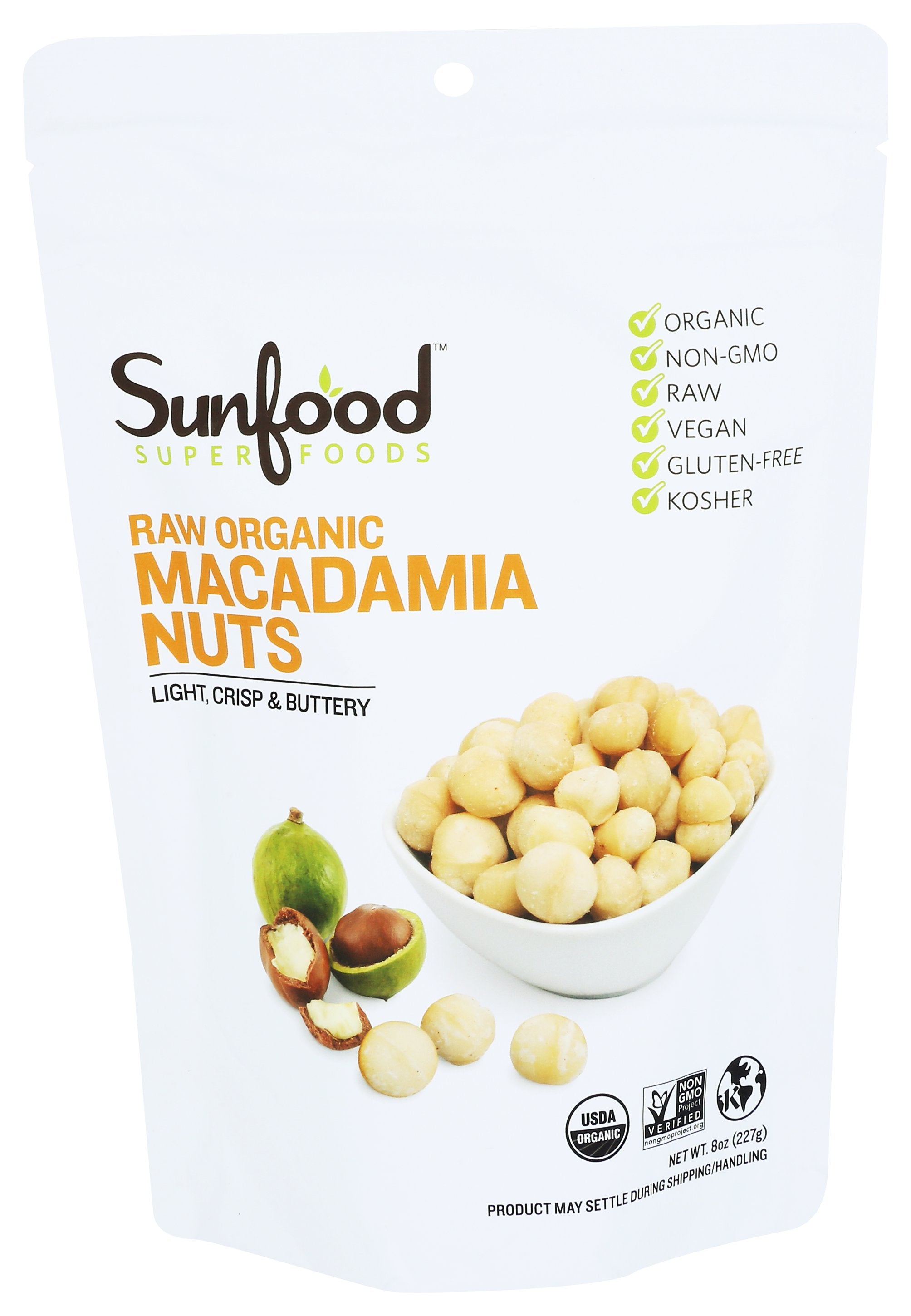 SUNFOOD SUPERFOODS NUTS MACADAMIA ORG