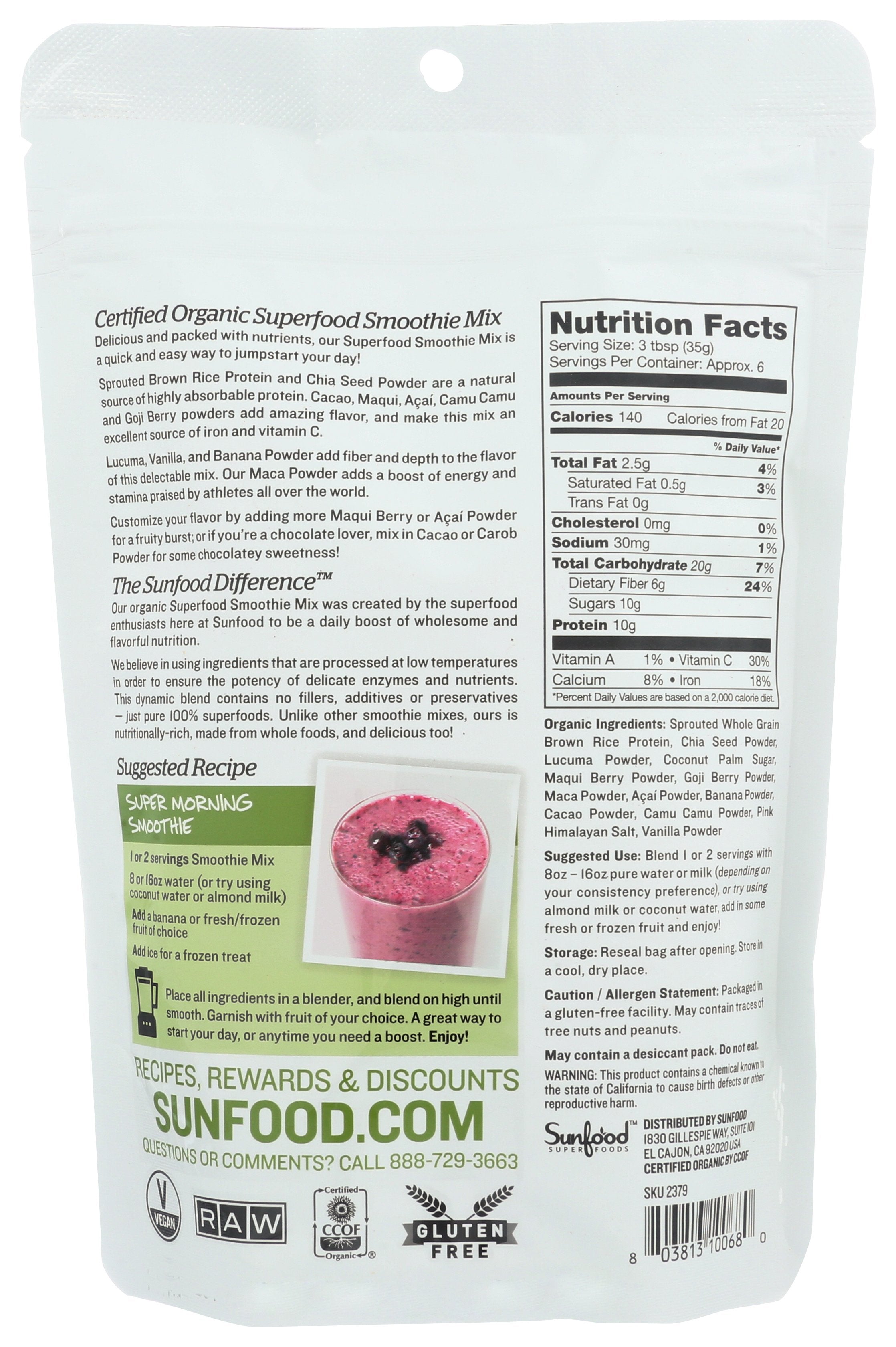 SUNFOOD SUPERFOODS SUPERFOOD POWDER