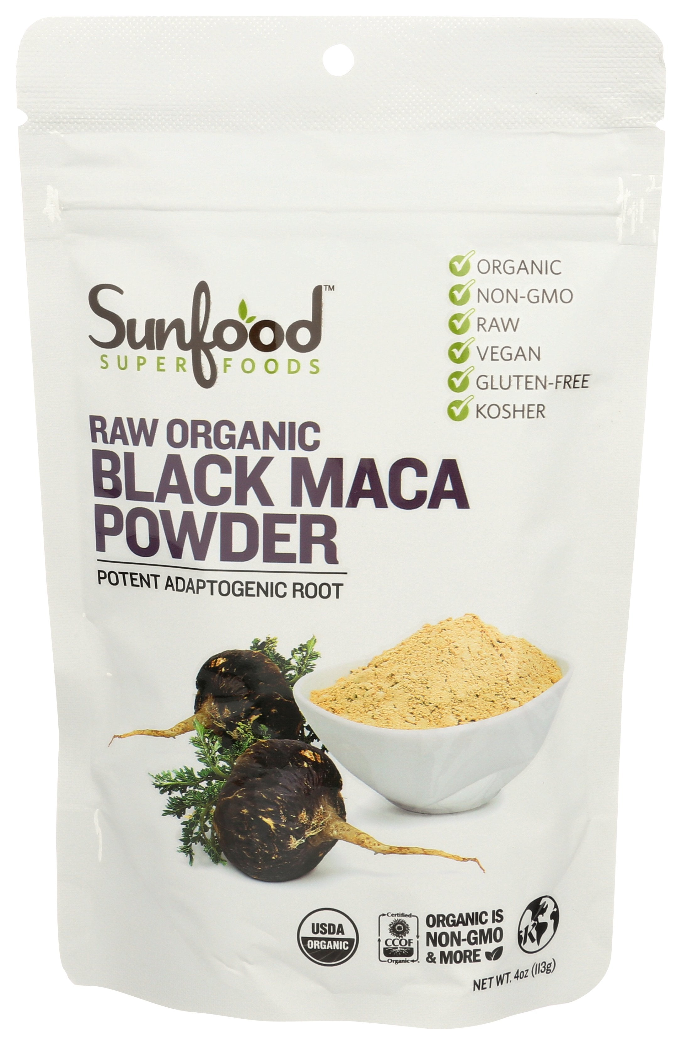 SUNFOOD SUPERFOODS MACA BLACK PWDR ORG