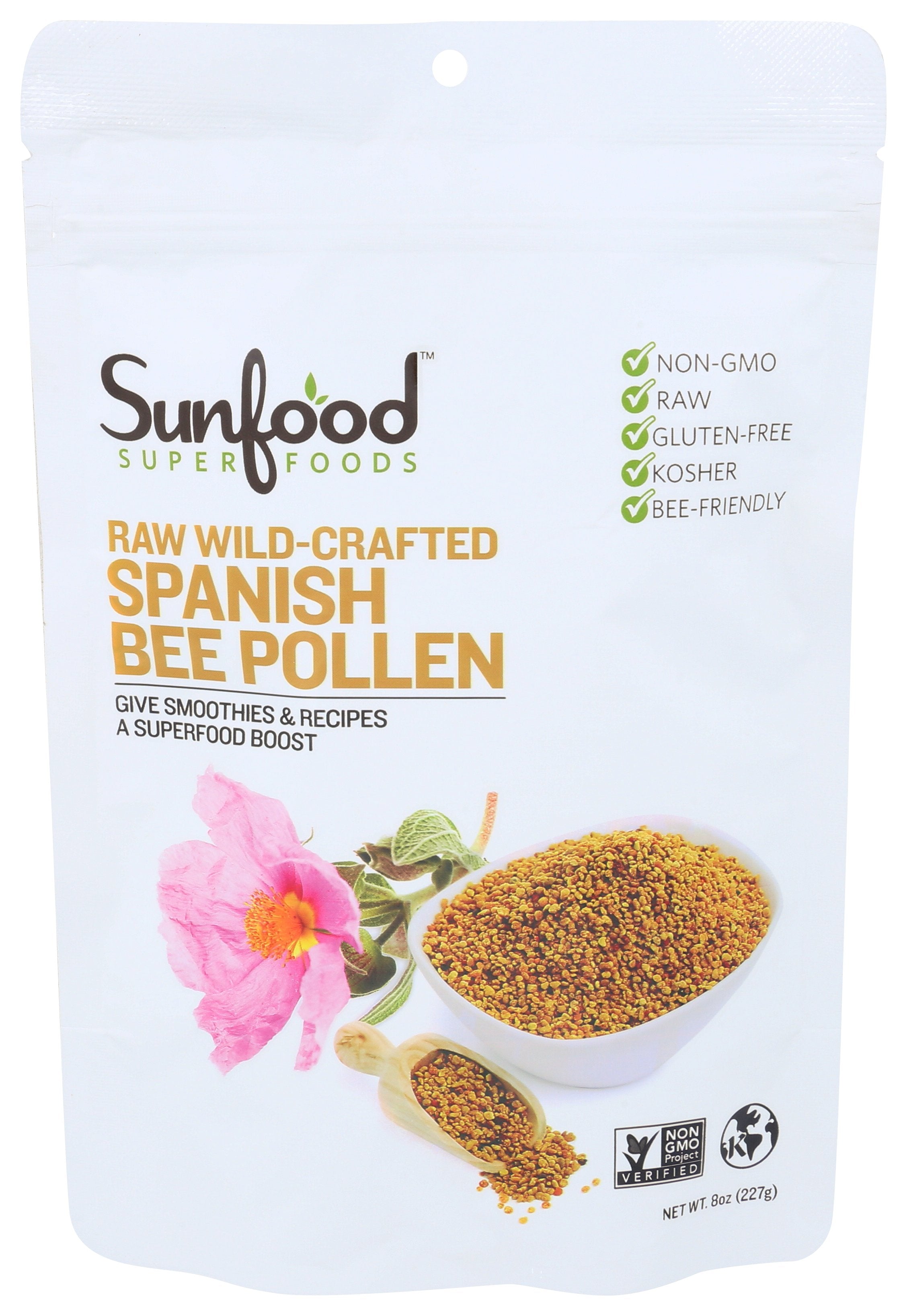 SUNFOOD SUPERFOODS BEE POLLEN WILD RAW