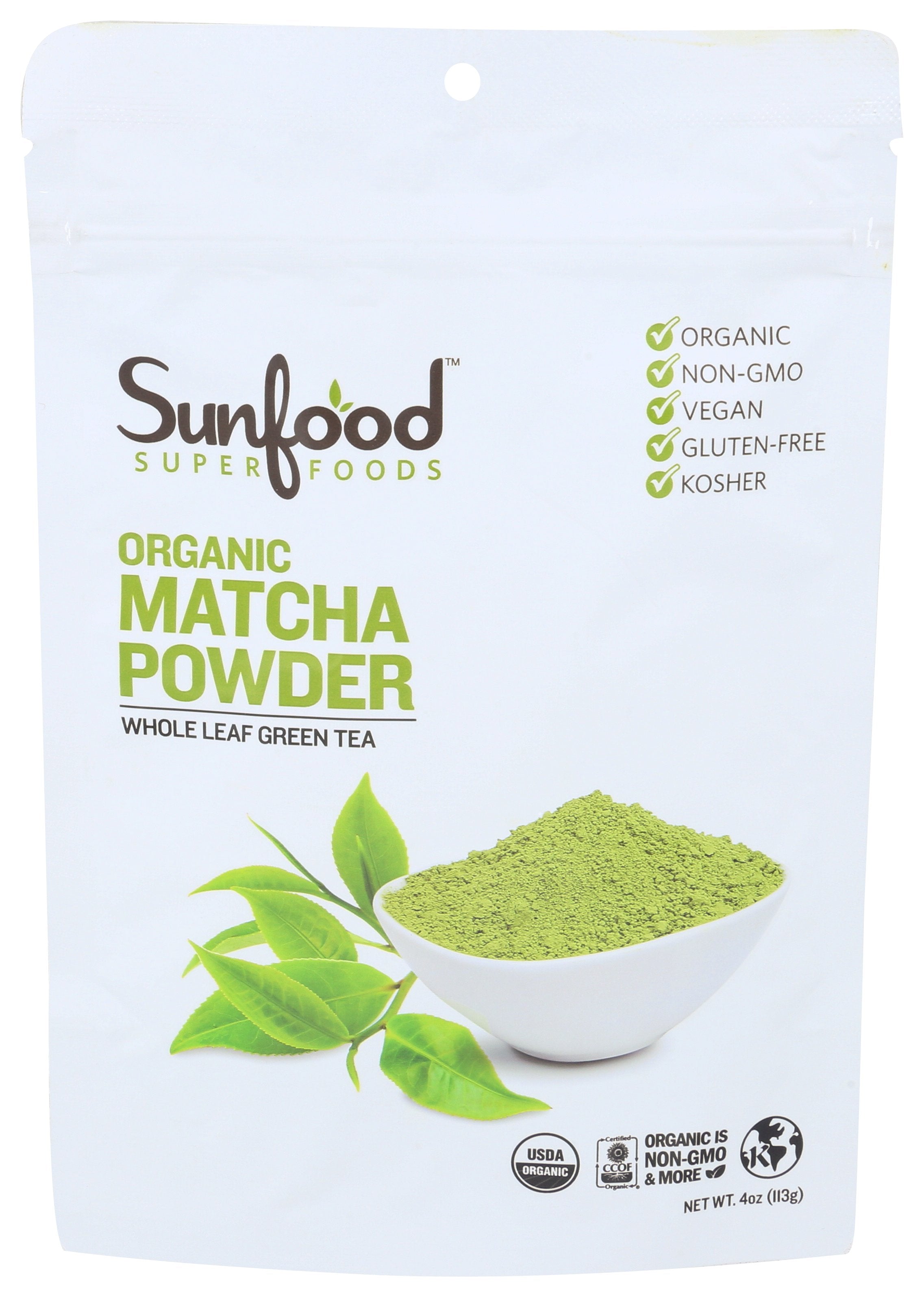 SUNFOOD SUPERFOODS MATCHA GREEN TEA PWDR ORG