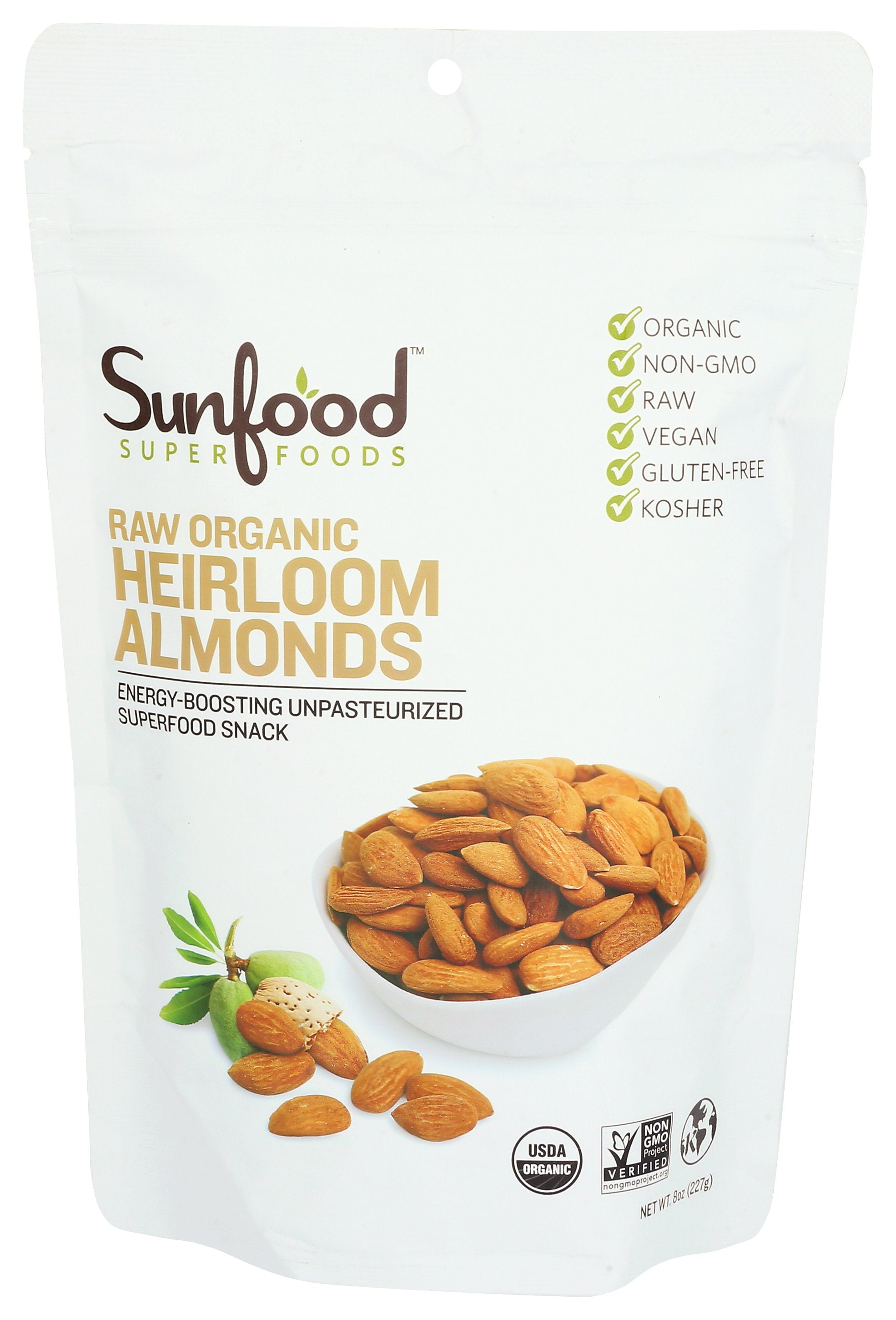 SUNFOOD SUPERFOODS ALMONDS SHELLED ORGANIC