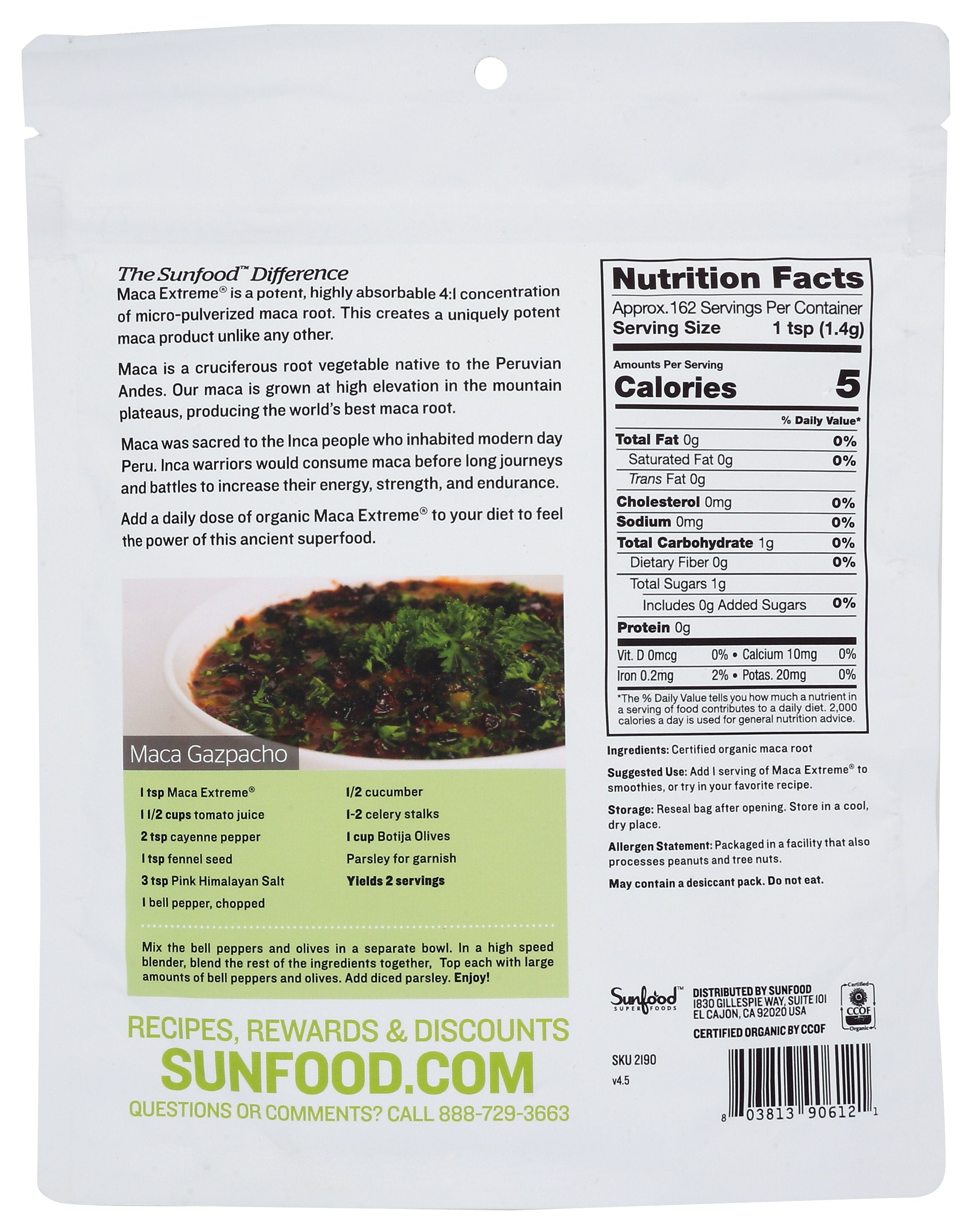 SUNFOOD SUPERFOODS MACA POWDER EXTREME