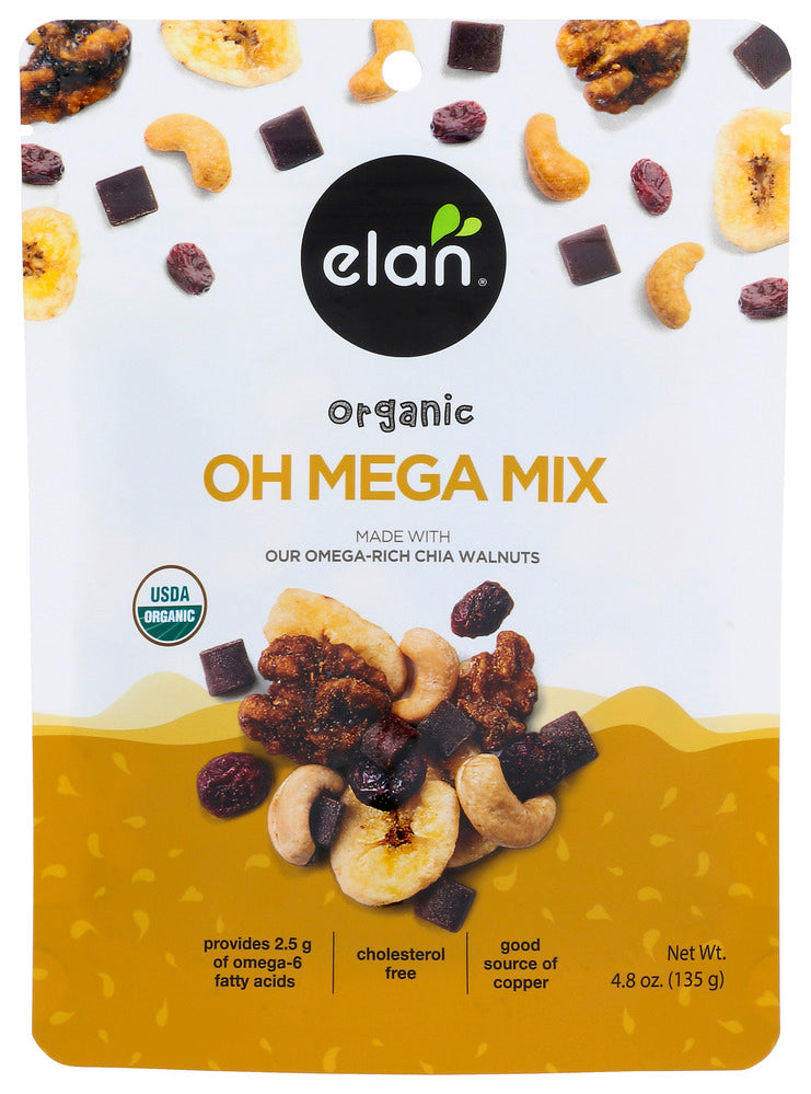 Elan Trail Mix Oh Mega Organic - Case of 8 - 4.8 OZ