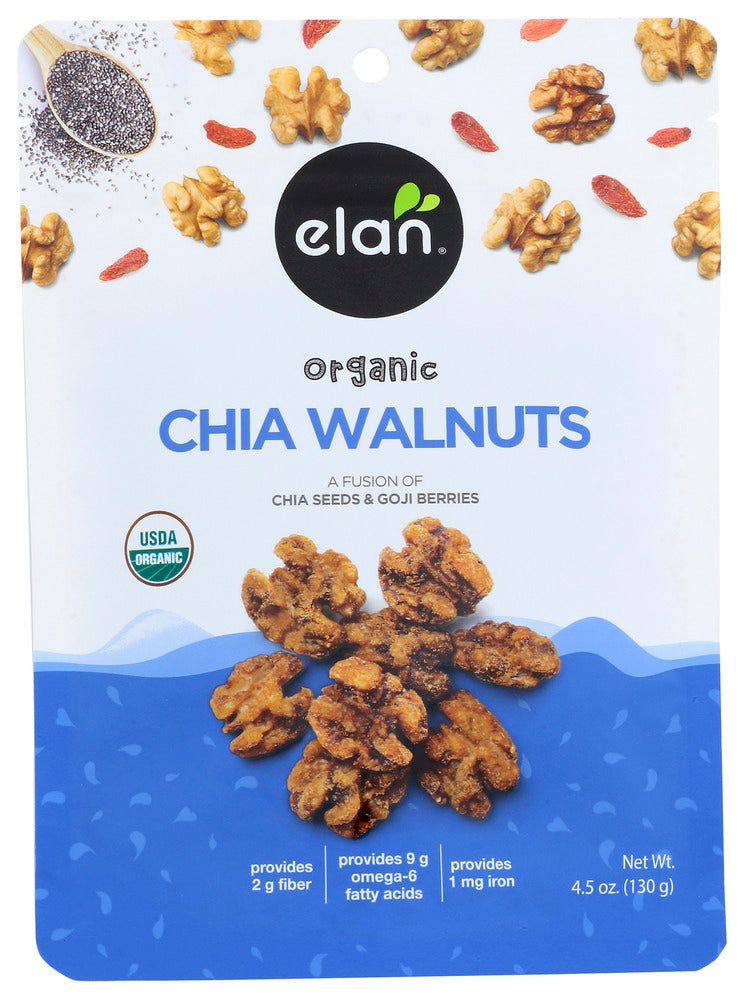 Elan Walnuts Chia Organic - Pack of 8 - 4.5 oz