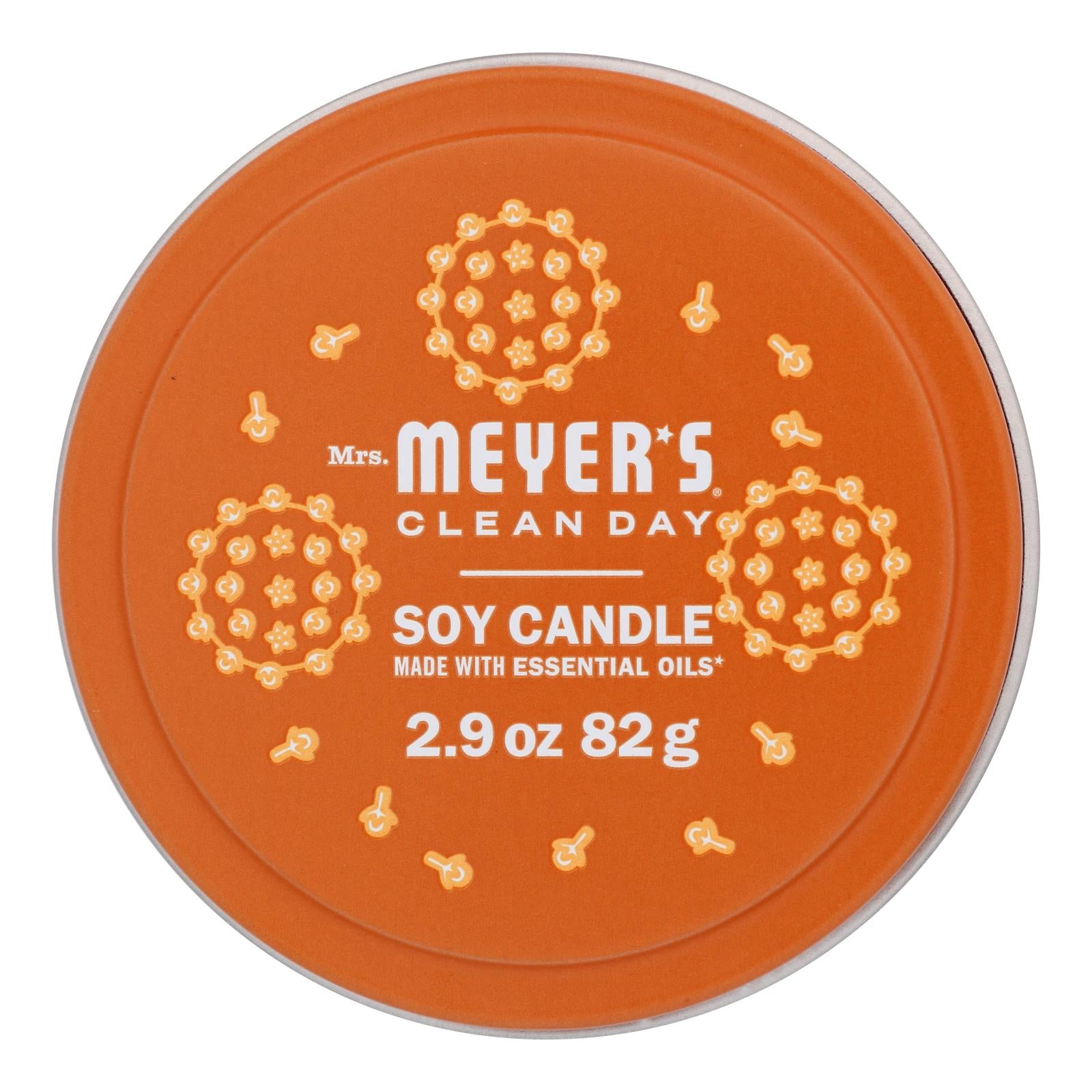 Mrs. Meyer's Clean Day - Soy Candle Tin Orange Clv - Case of 8-2.9 OZ