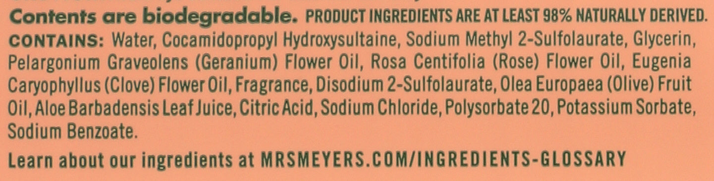 MRS MEYERS CLEAN DAY SOAP HAND LIQ GERANIUM - Case of 3