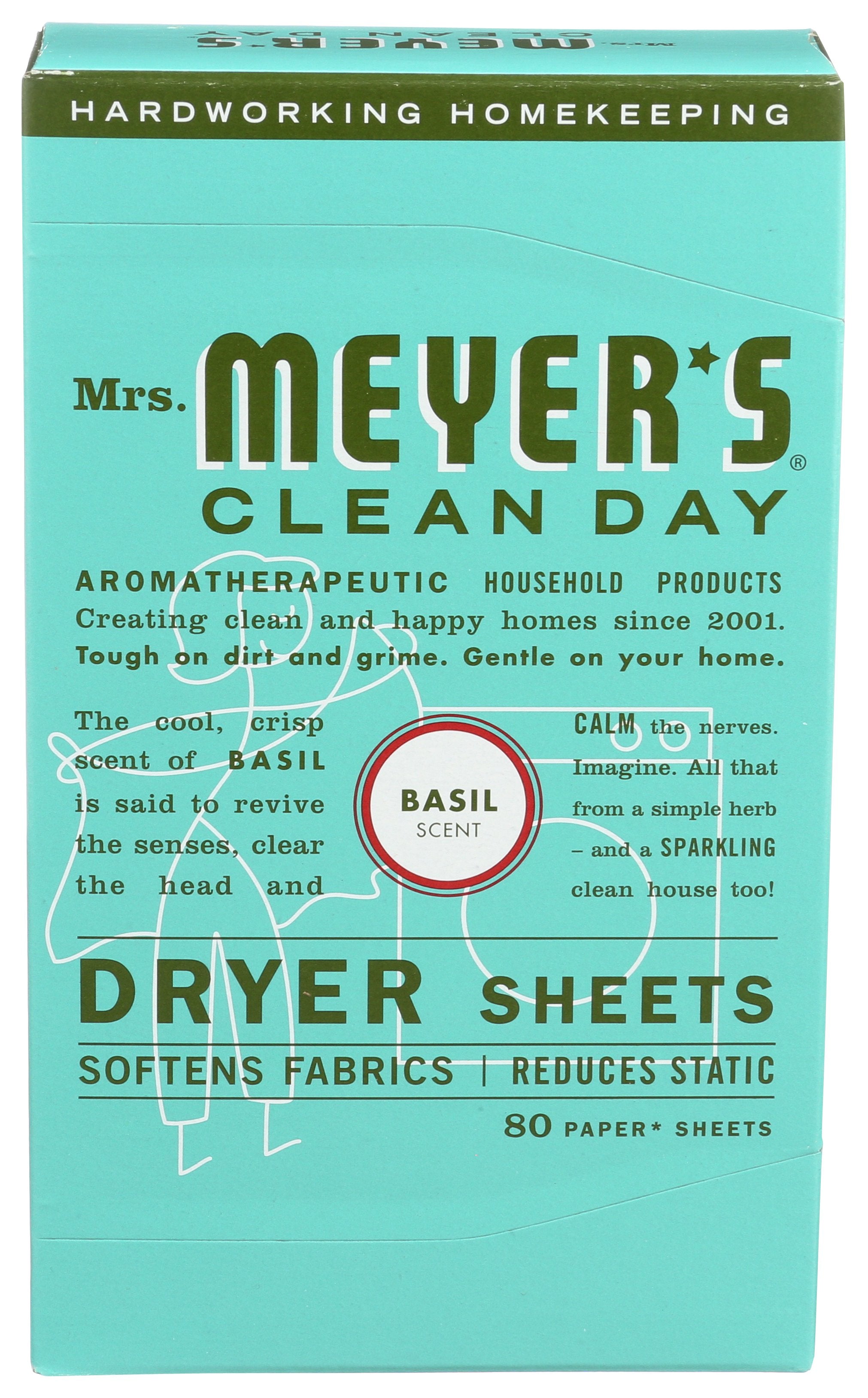 MRS MEYERS CLEAN DAY DRYER SHEET BASIL - Case of 6