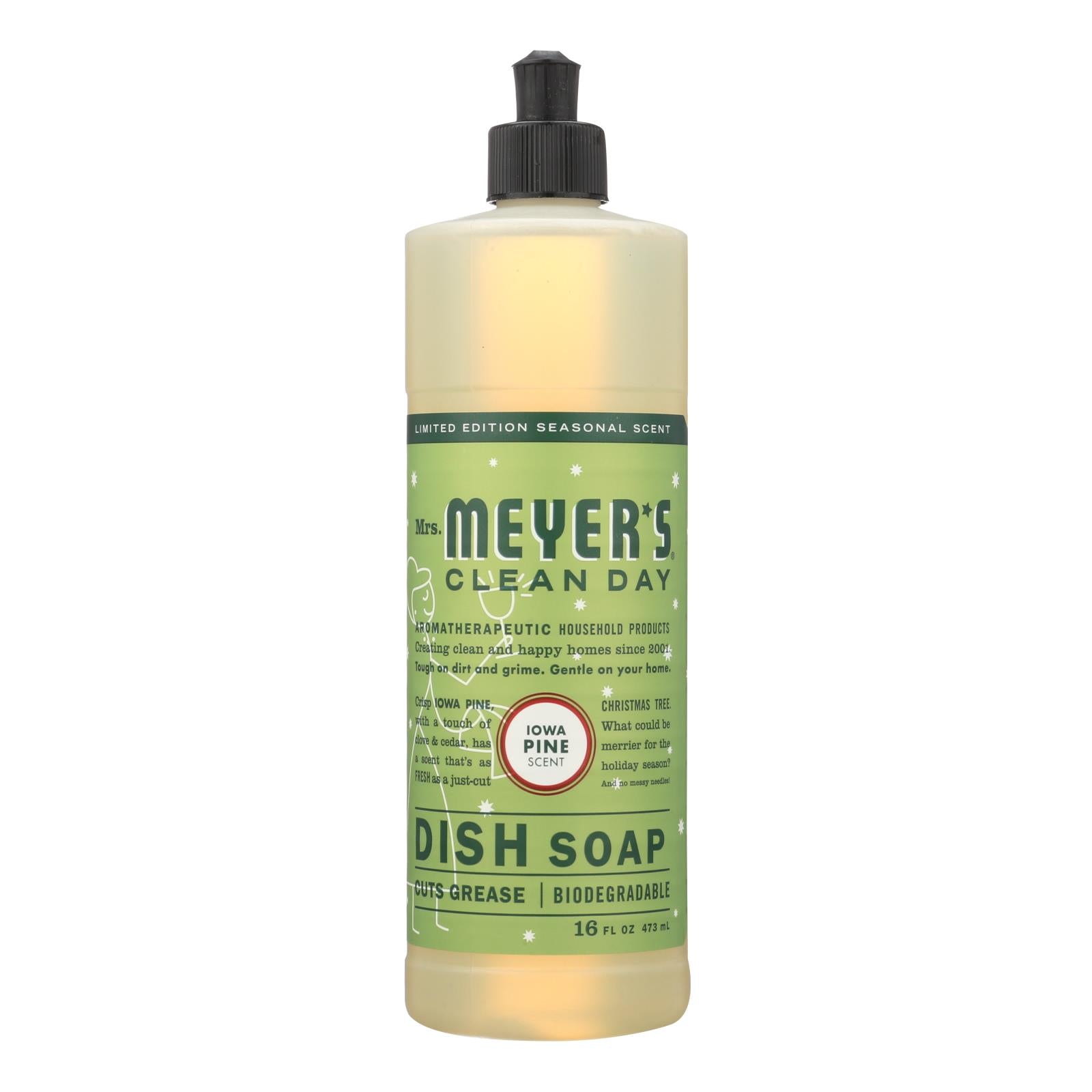 Mrs. Meyer's Clean Day - Liquid Dish Soap - Iowa Pine - Case of 6 - 16 fl oz.