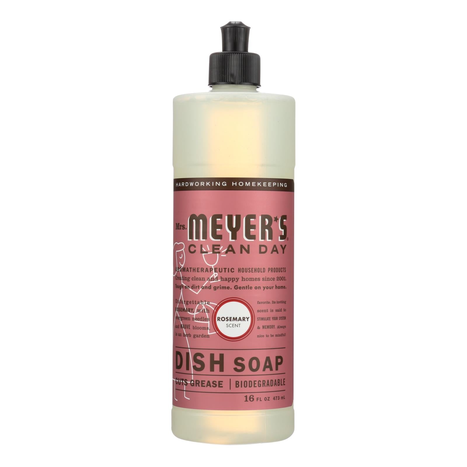 Mrs. Meyer's Clean Day - Liquid Dish Soap - Rosemary - Case Of 6 - 16 Oz