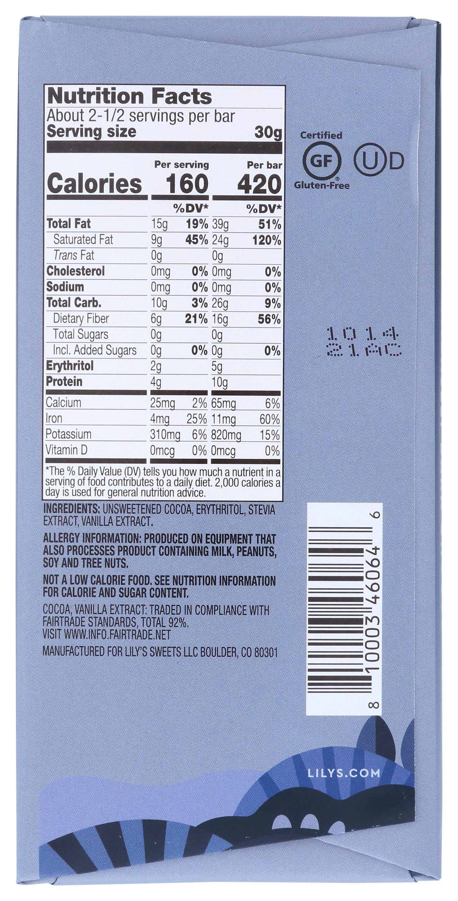 LILYS SWEETS BAR DRK CHOC - Case of 12
