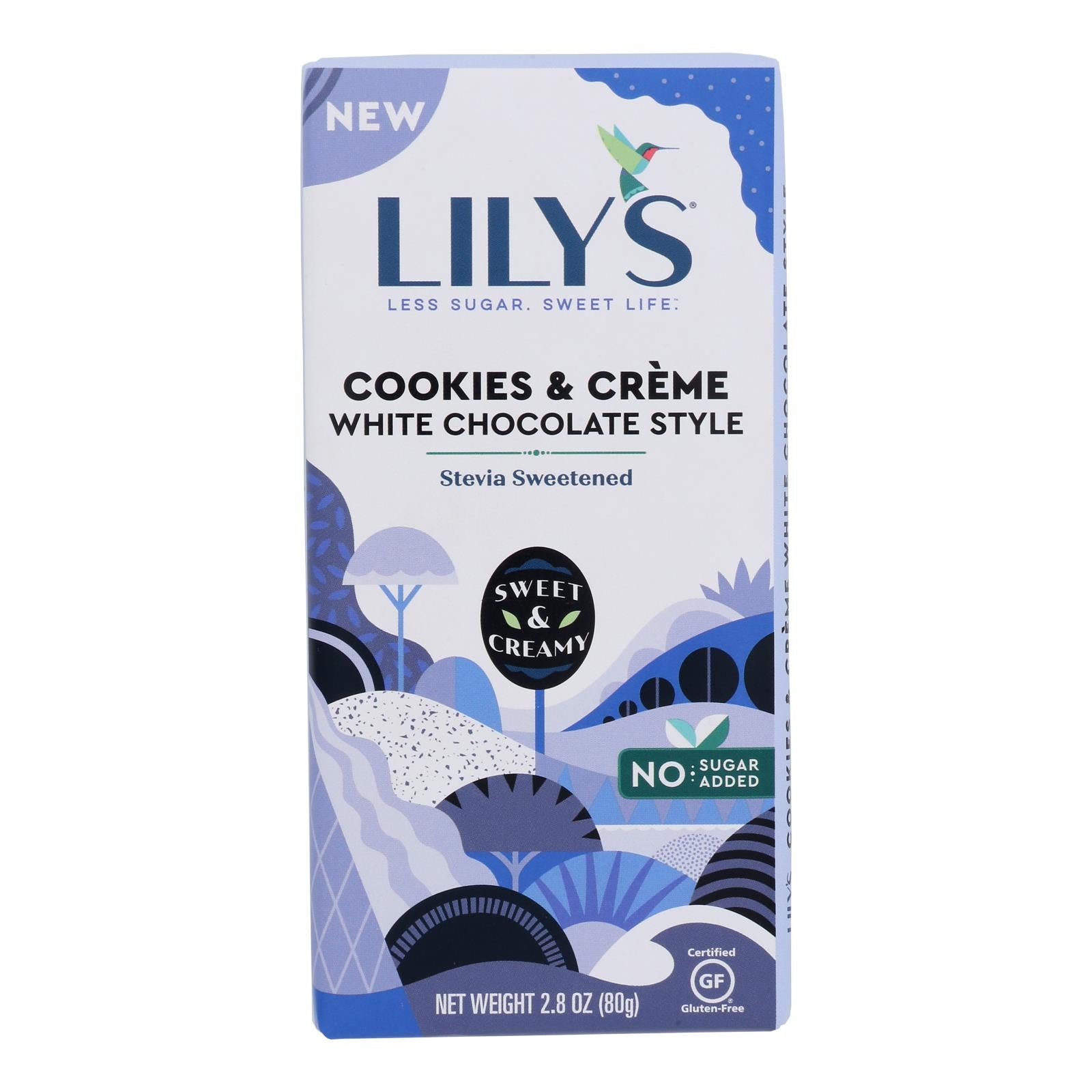 Lilys - Bar Cookie & Cream White Chocolate - Case of 12-2.8 OZ