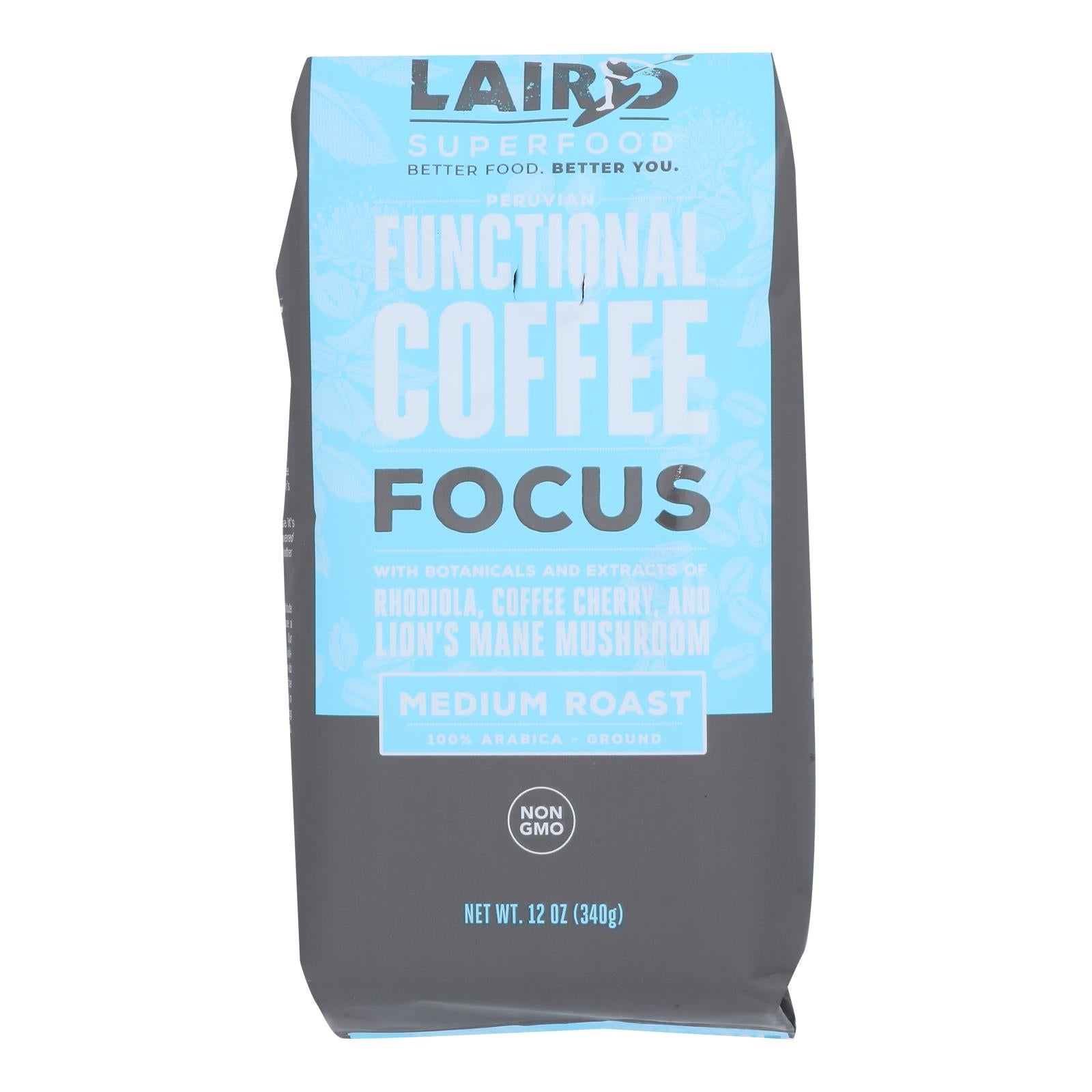 Laird Superfood - Coffee Focus Medium Roast - Case of 6-12 OZ