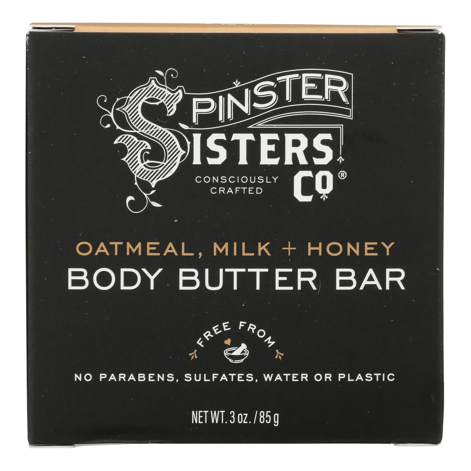 Spinster Sisters Company - Body Butter Bar Oatmeal Milk Honey - 1 Each-3 ounces