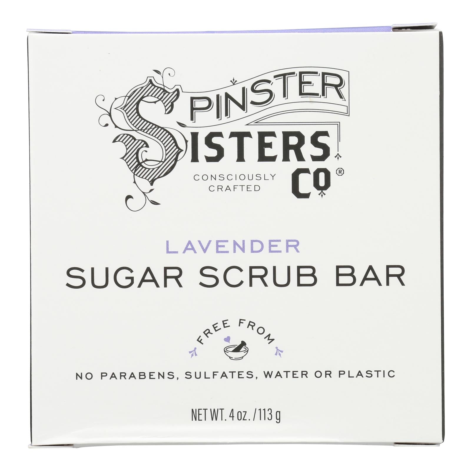 Spinster Sisters Company - Scrub Bar Sugar Lavender - 1 Each-4 ounces