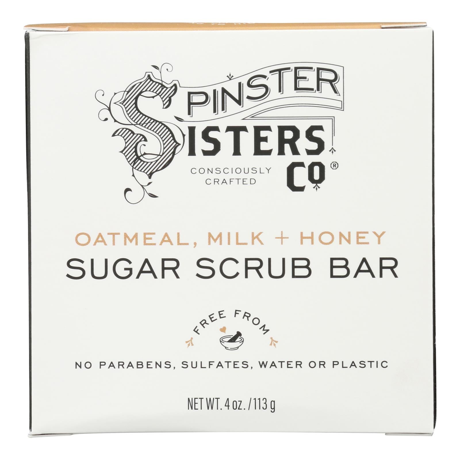 Spinster Sisters Company - Scrub Brush Sugar Oatmeal Milk Honey - 1 Each-4 ounces