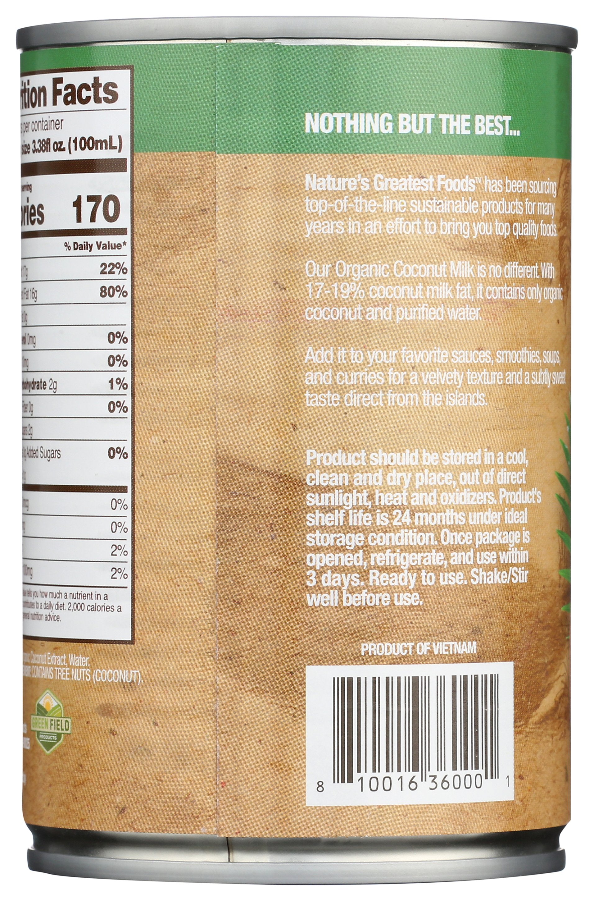 NATURES GREATEST FOODS MILK COCONUT - Case of 12