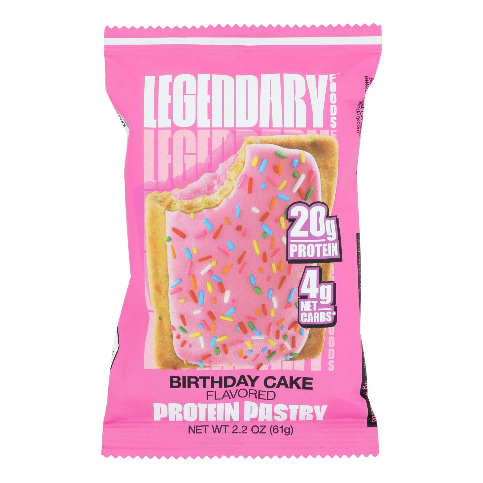 Legendary Foods - Tstr Pastry Birthday Cake - Case Of 10-2.2 Oz